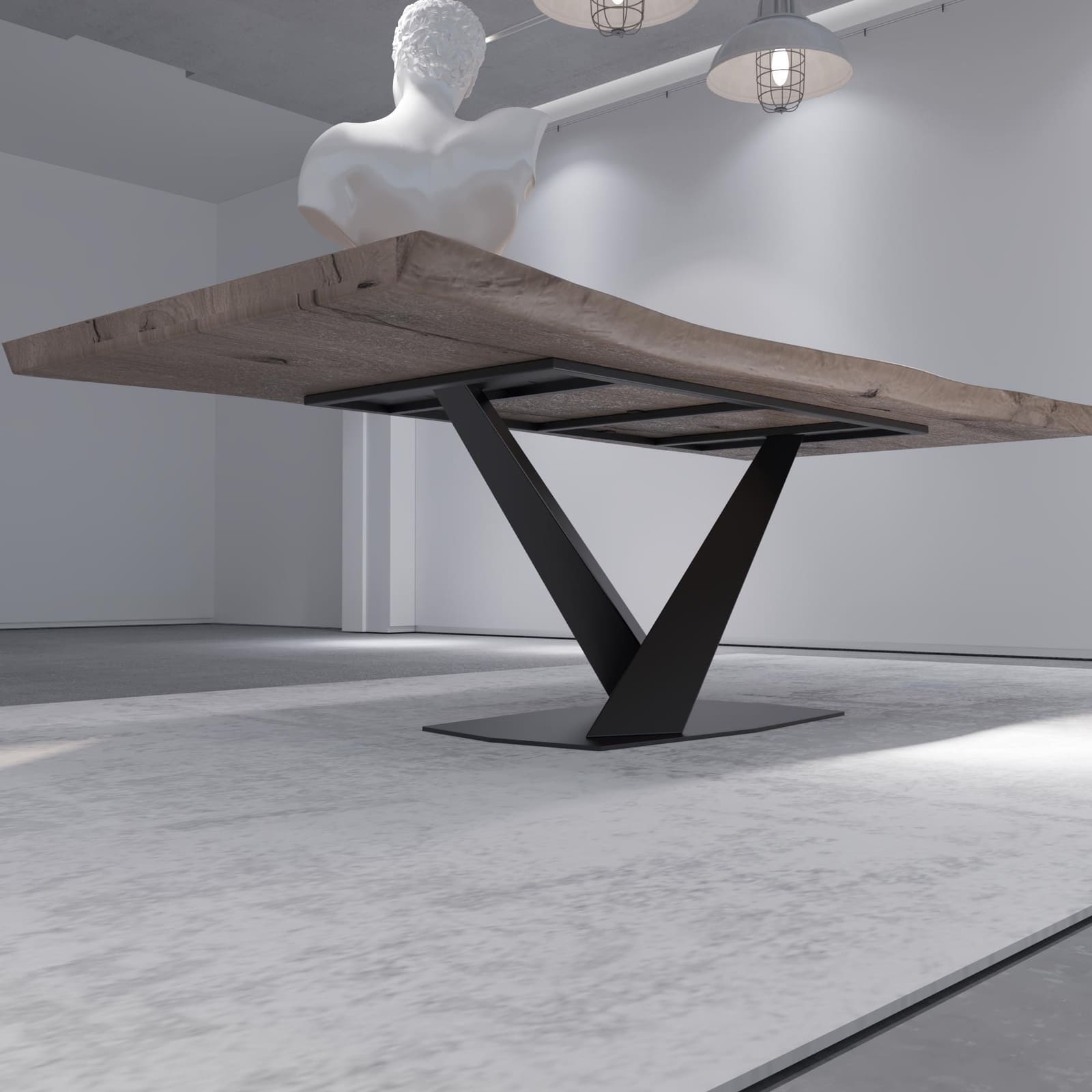 Bazë Tavoline Ngrënieje Në Formë X, 71 cm · Modeli 9 – punim artizanal çeliku nga AR-TI Atelier – foto 8
