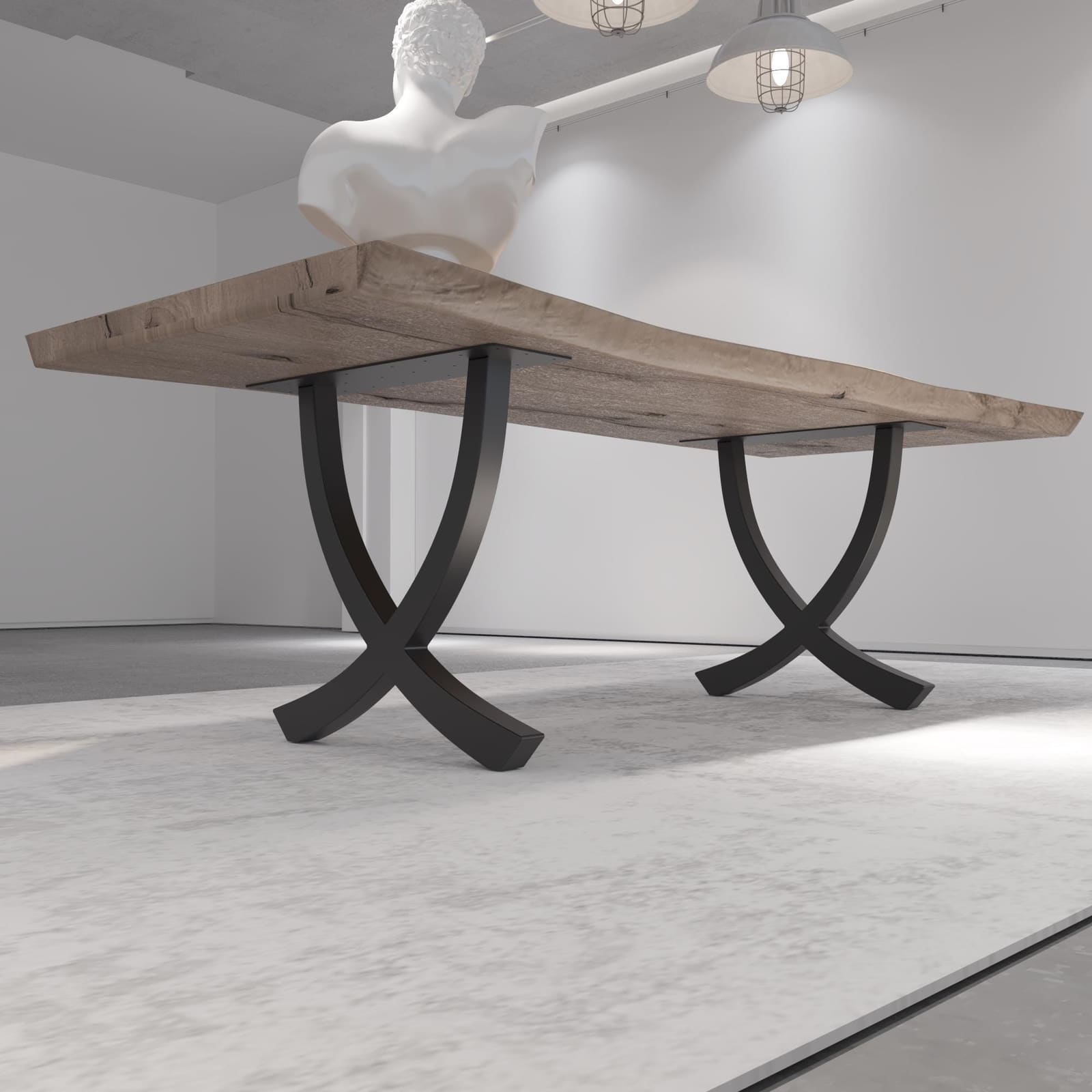 Bazë Tavoline Ngrënieje Në Formë X, 71 cm (Set 2 Copë) – punim artizanal çeliku nga AR-TI Atelier – foto 7