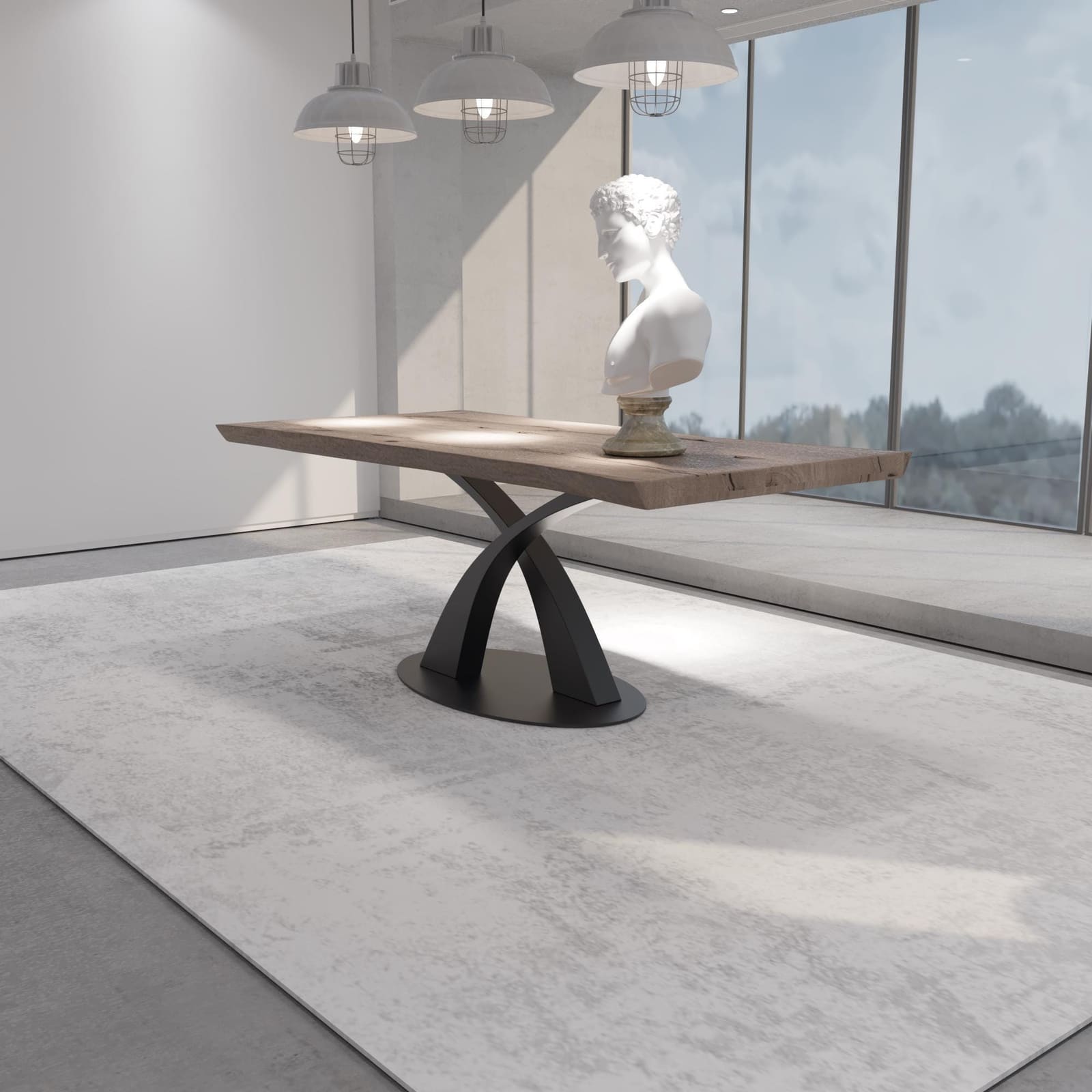 Bazë Tavoline Ngrënieje Piedestal, 71 cm · Modeli 2 – punim artizanal çeliku nga AR-TI Atelier – foto 5