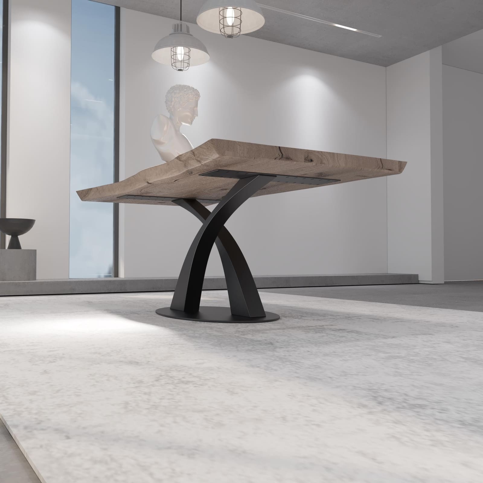 Bazë Tavoline Ngrënieje Piedestal, 71 cm · Modeli 2 – punim artizanal çeliku nga AR-TI Atelier – foto 6