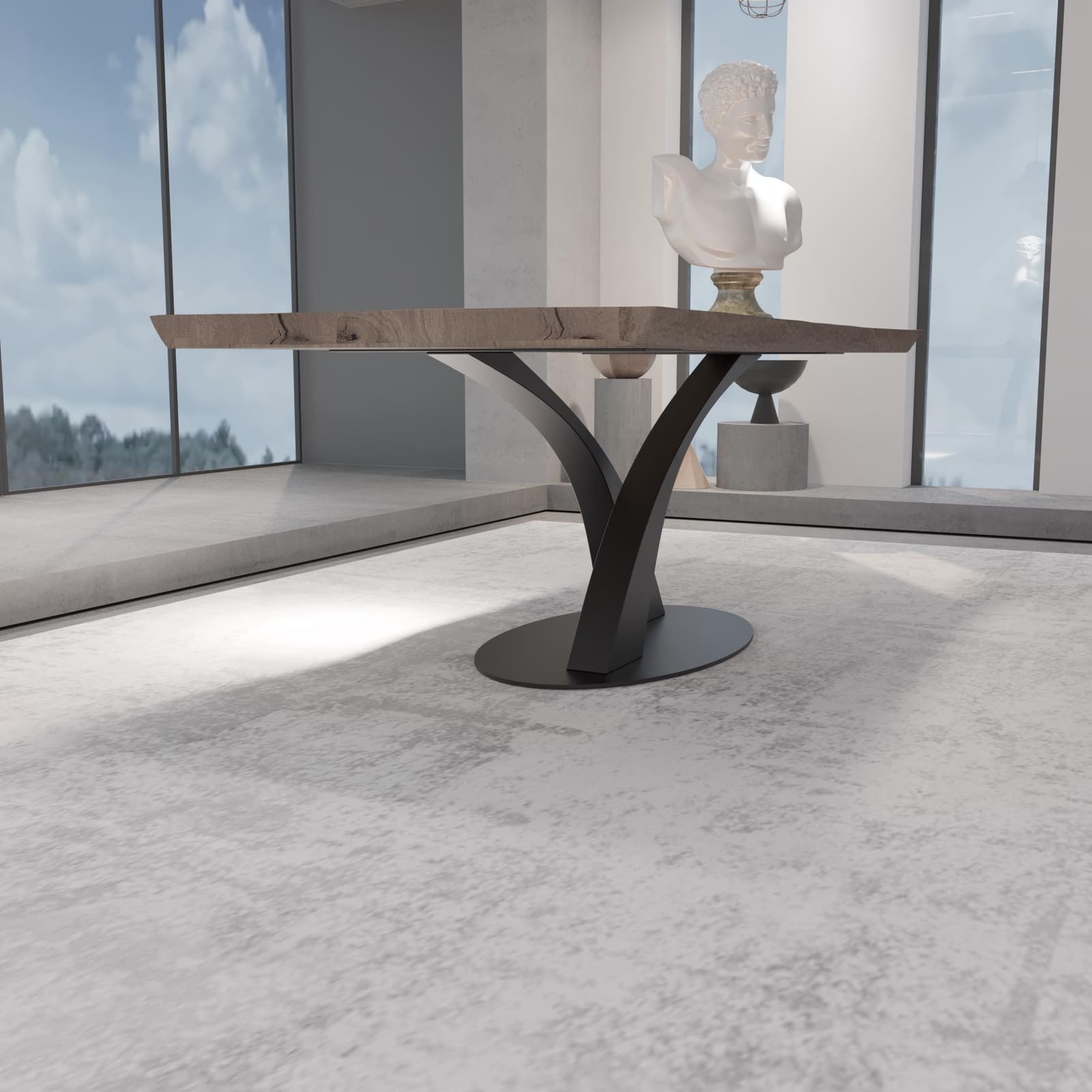 Bazë Tavoline Ngrënieje Piedestal, 71 cm · Modeli 2 – punim artizanal çeliku nga AR-TI Atelier – foto 7