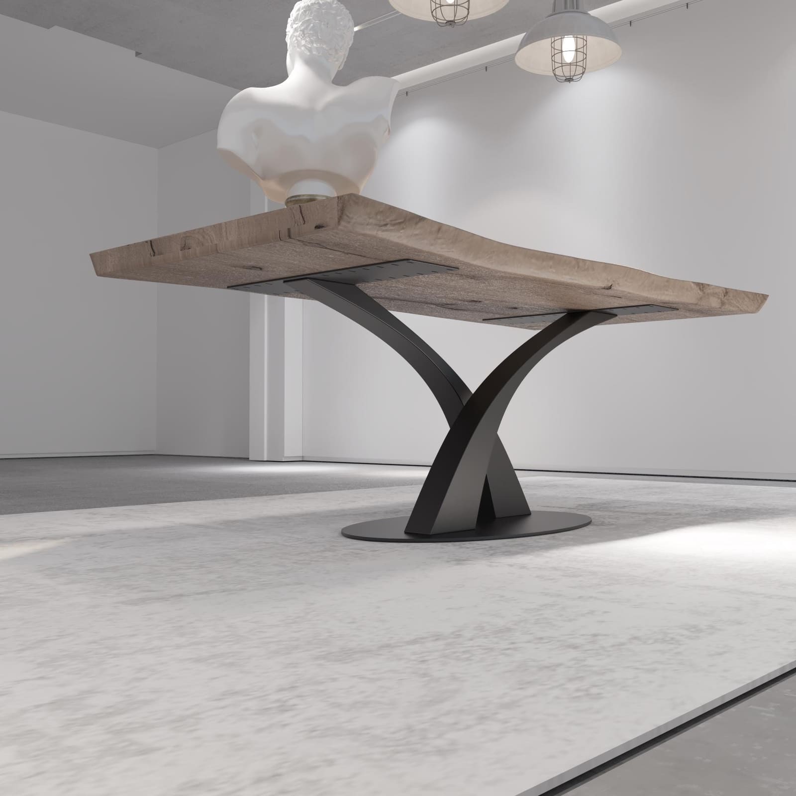 Bazë Tavoline Ngrënieje Piedestal, 71 cm · Modeli 2 – punim artizanal çeliku nga AR-TI Atelier – foto 8