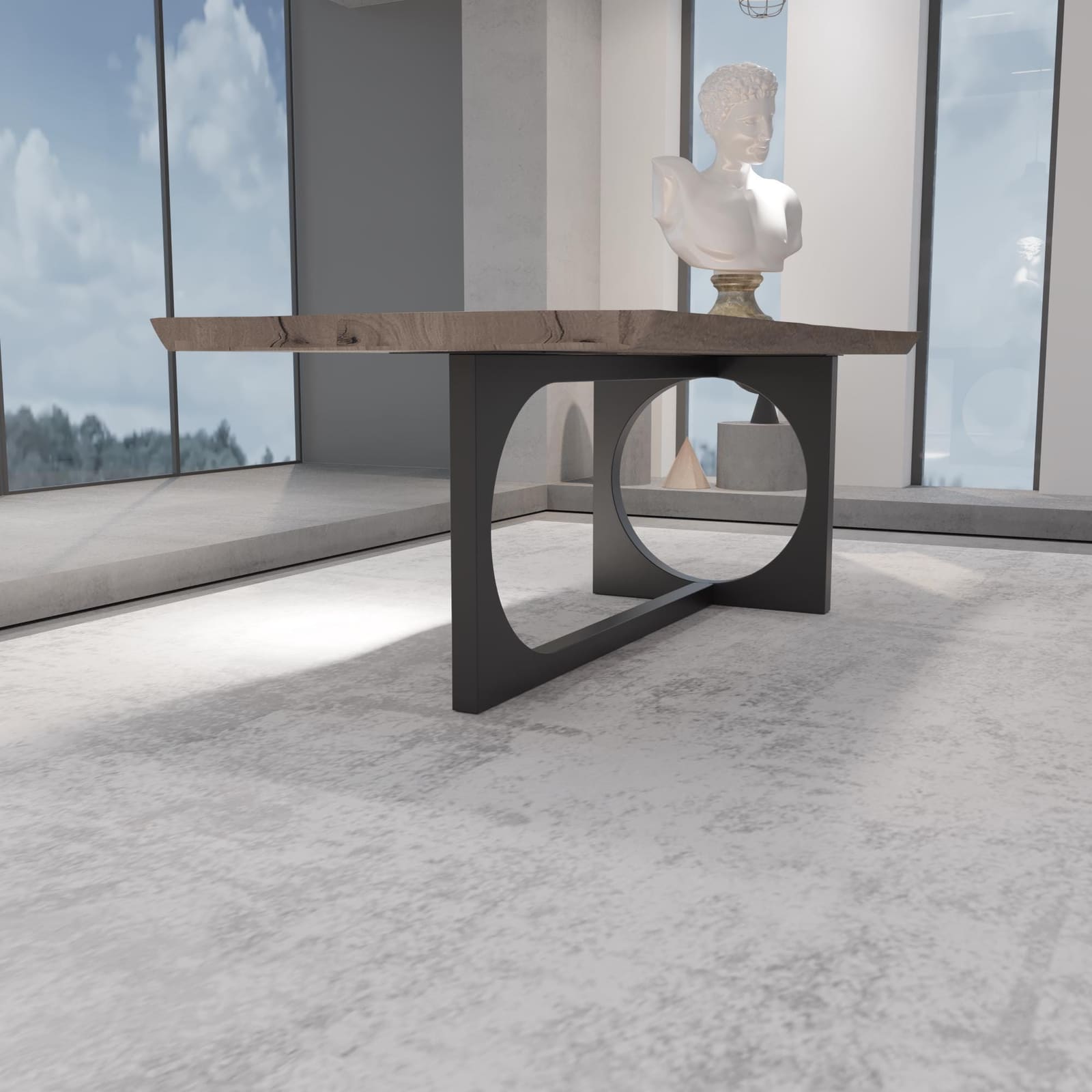 Bazë Tavoline Ngrënieje Piedestal, 71 cm · Modeli 4 – punim artizanal çeliku nga AR-TI Atelier – foto 3
