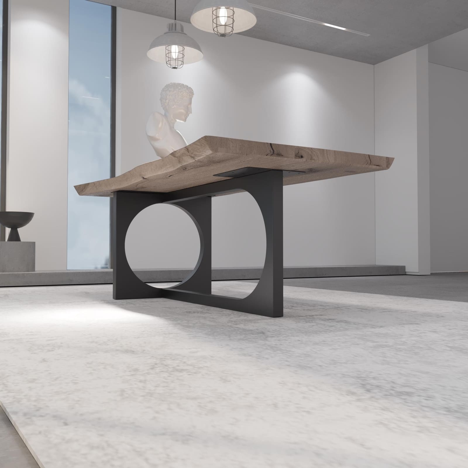 Bazë Tavoline Ngrënieje Piedestal, 71 cm · Modeli 4 – punim artizanal çeliku nga AR-TI Atelier – foto 4