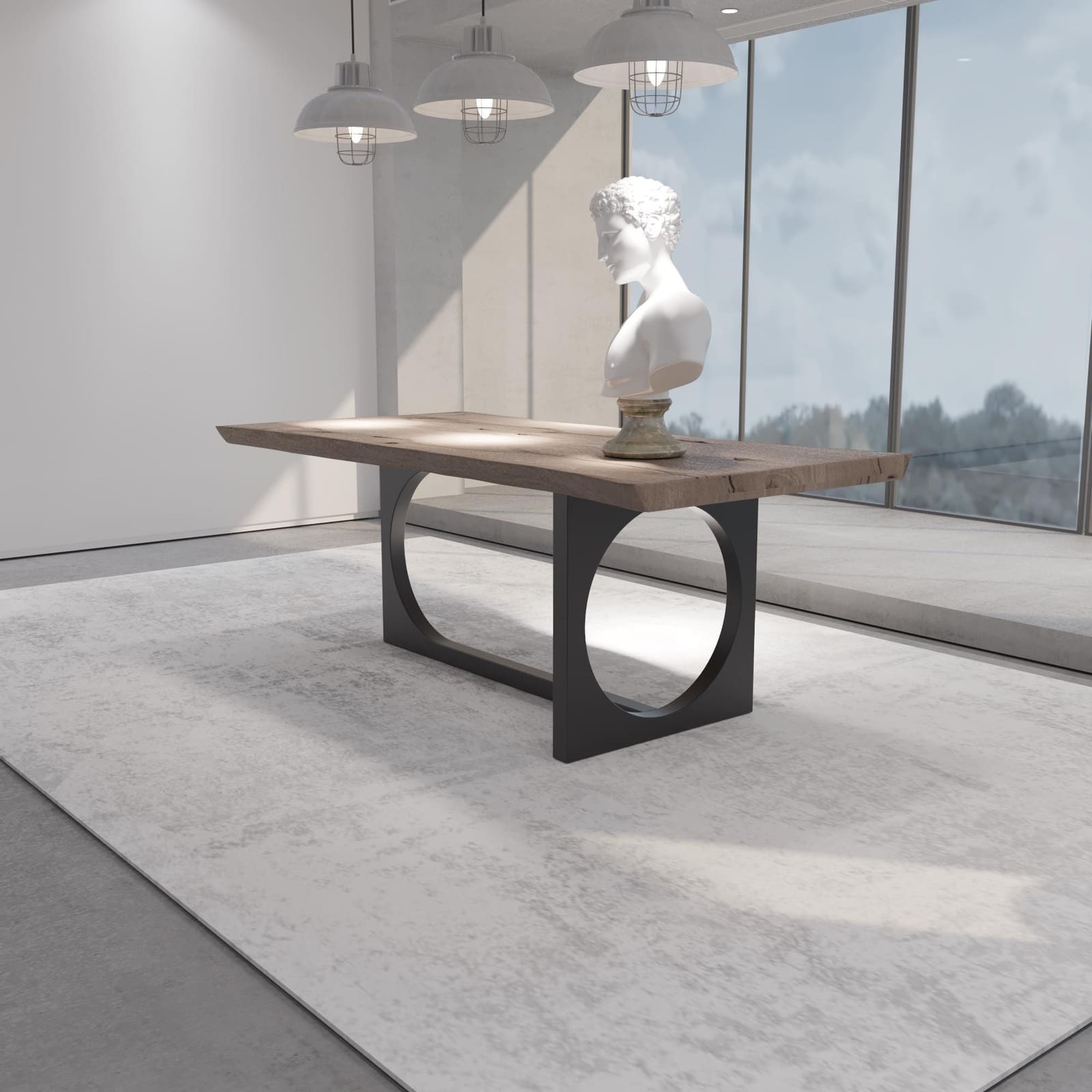Bazë Tavoline Ngrënieje Piedestal, 71 cm · Modeli 4 – punim artizanal çeliku nga AR-TI Atelier – foto 5