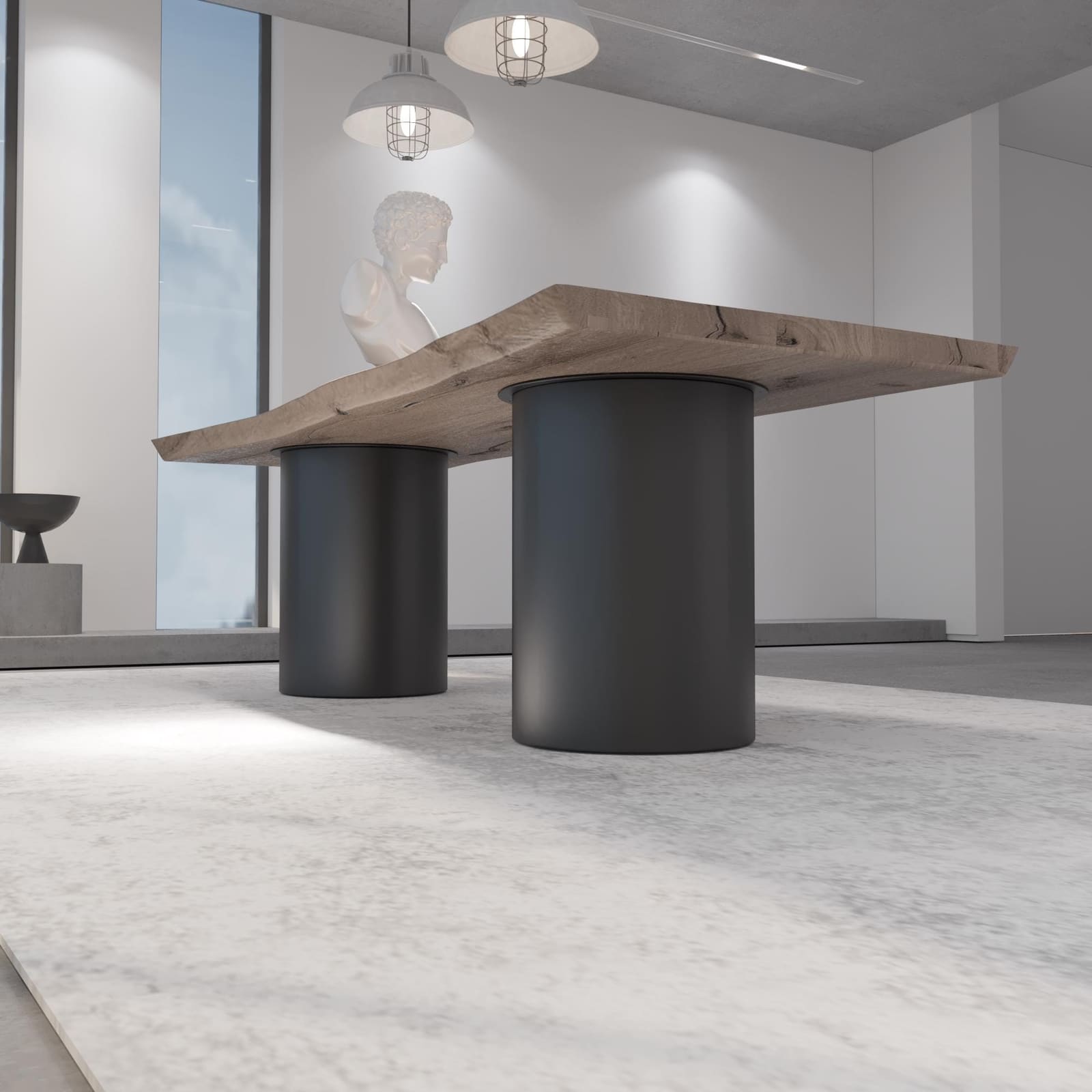 Bazë Tavoline Ngrënieje Piedestal, 71 cm · Modeli 5 – punim artizanal çeliku nga AR-TI Atelier – foto 4