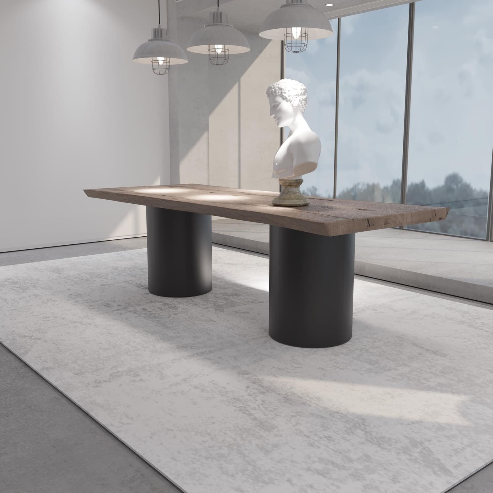 Bazë Tavoline Ngrënieje Piedestal, 71 cm · Modeli 5 – punim artizanal çeliku nga AR-TI Atelier – foto 5