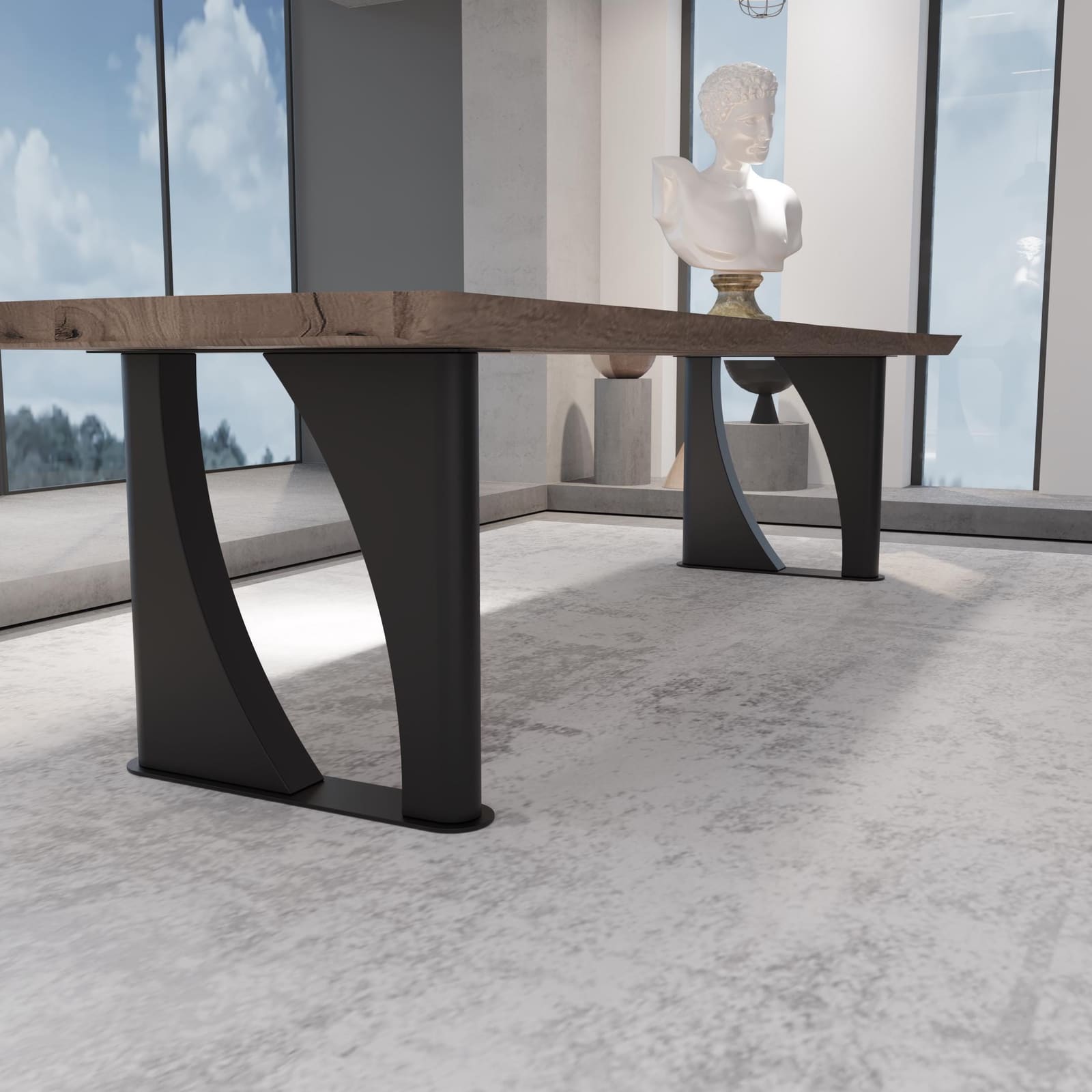 Bazë Tavoline Ngrënieje Piedestal, 71 cm · Modeli 6 – punim artizanal çeliku nga AR-TI Atelier – foto 1
