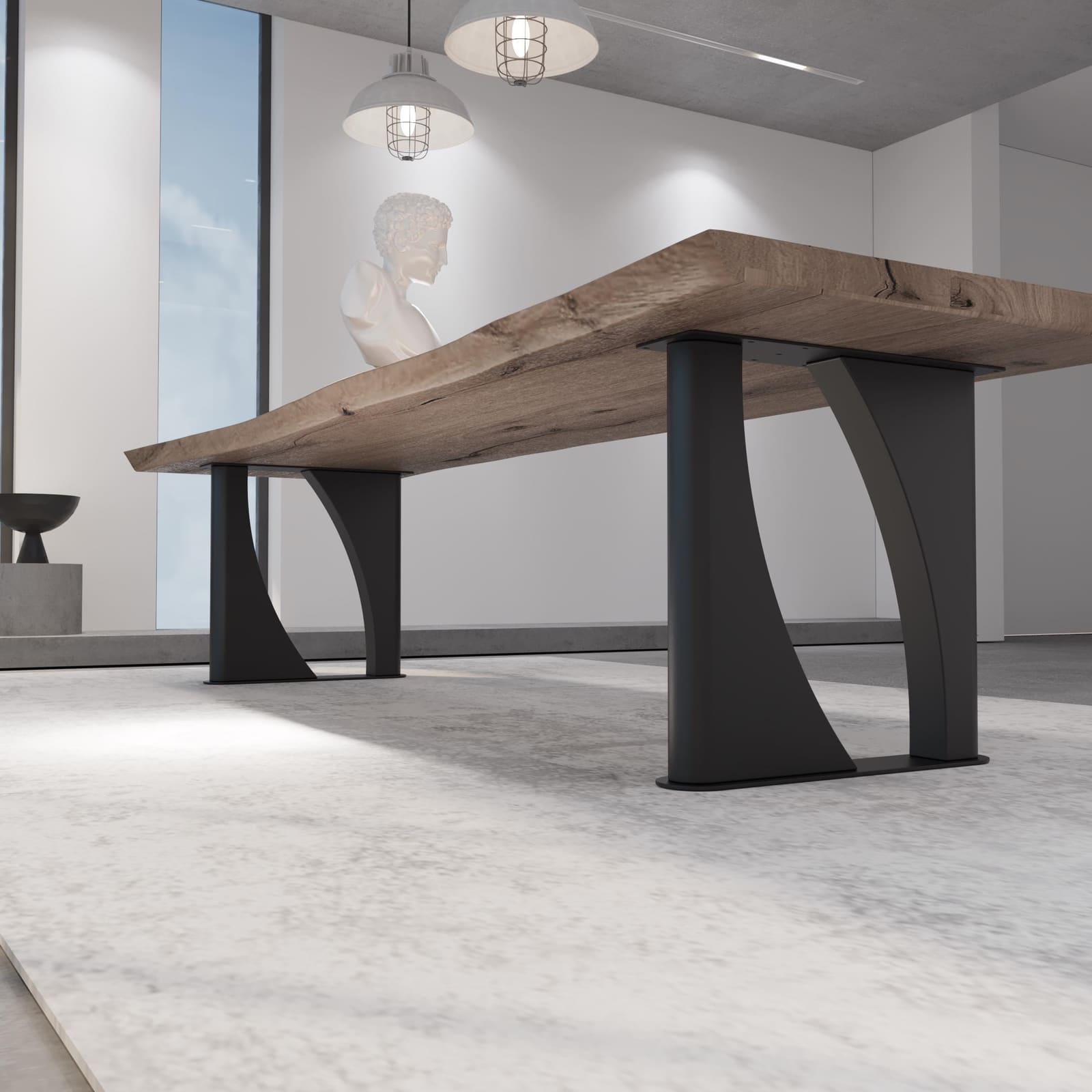 Bazë Tavoline Ngrënieje Piedestal, 71 cm · Modeli 6 – punim artizanal çeliku nga AR-TI Atelier – foto 3