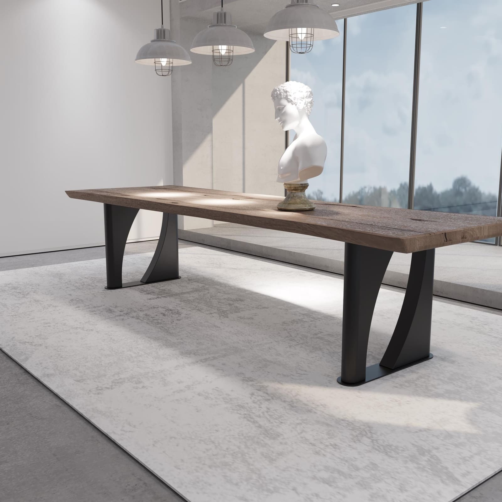 Bazë Tavoline Ngrënieje Piedestal, 71 cm · Modeli 6 – punim artizanal çeliku nga AR-TI Atelier – foto 5