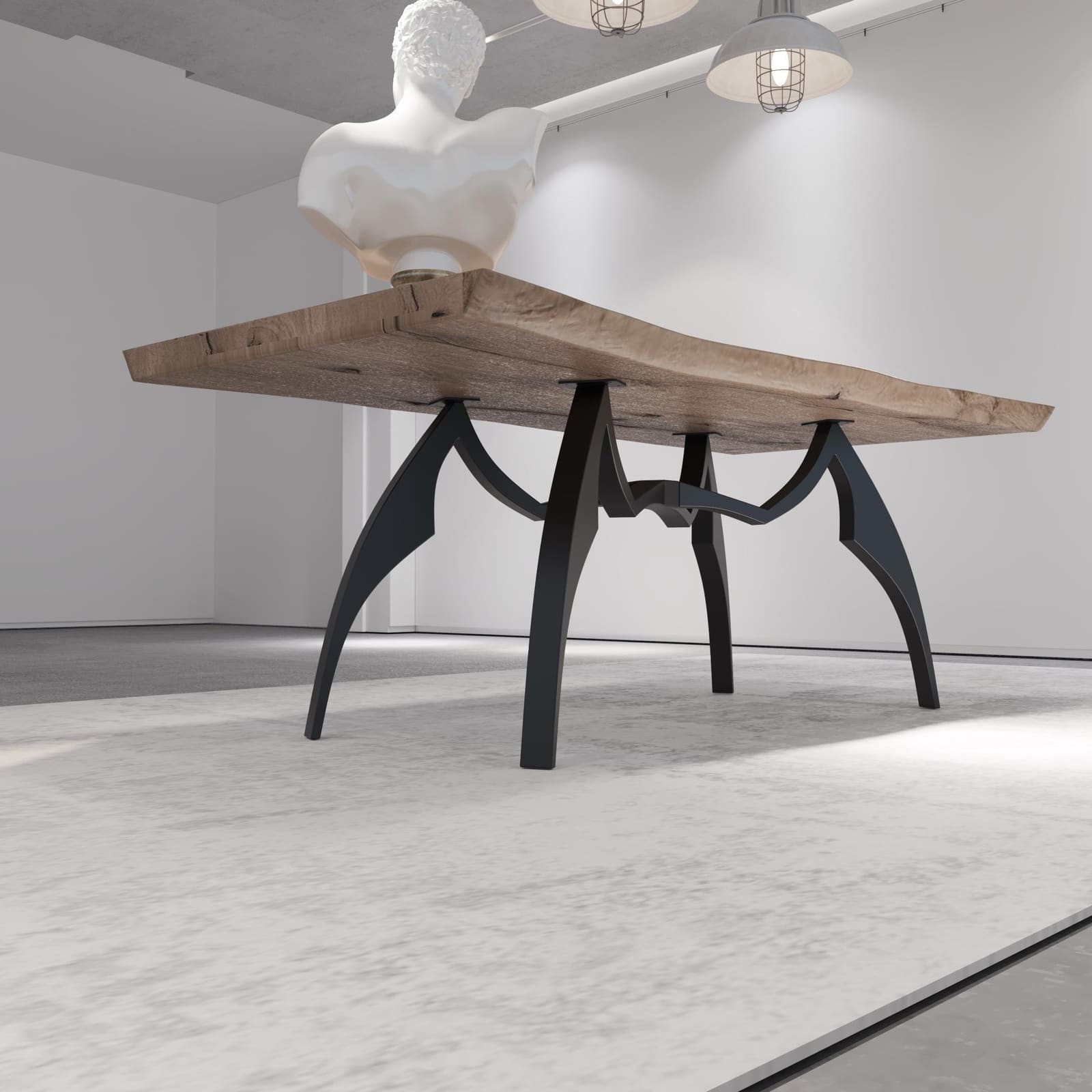 Bazë Tavoline Ngrënieje Spider, 71 cm · Modeli 10 – punim artizanal çeliku nga AR-TI Atelier – foto 7