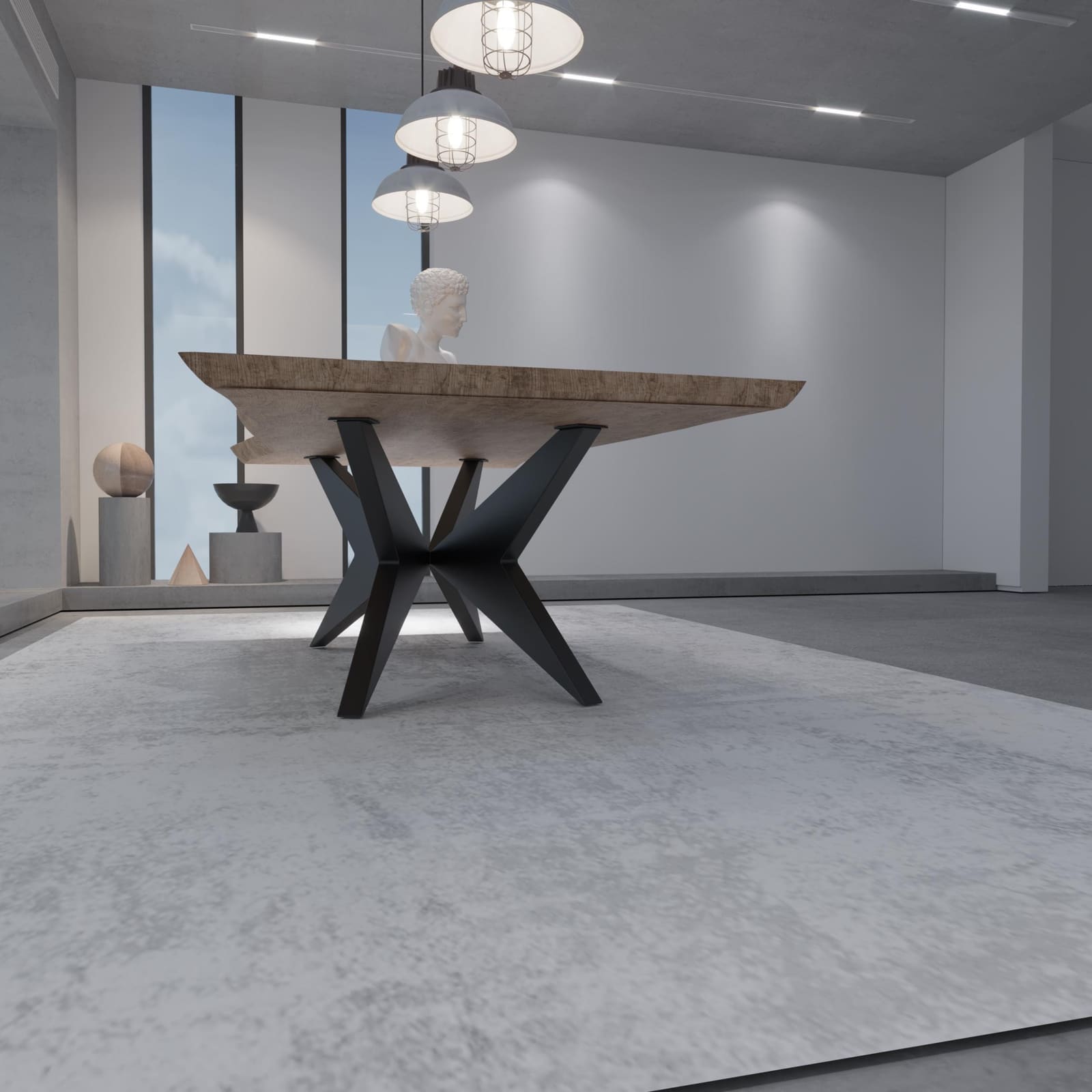 Bazë Tavoline Ngrënieje Spider, 71 cm · Modeli 11 – punim artizanal çeliku nga AR-TI Atelier – foto 4