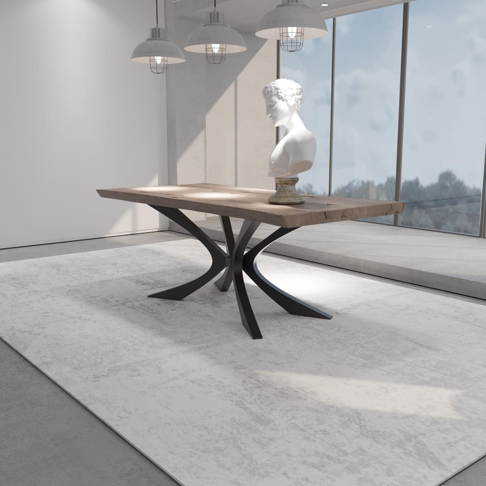 Bazë Tavoline Ngrënieje Spider, 71 cm · Modeli 12 – punim artizanal çeliku nga AR-TI Atelier – foto 6