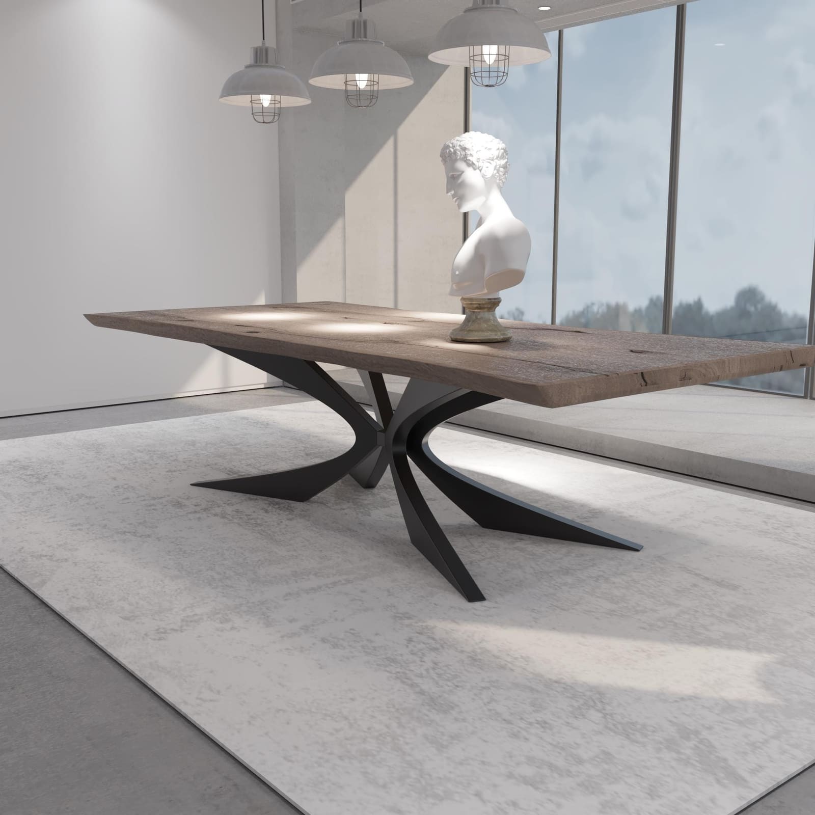 Bazë Tavoline Ngrënieje Spider, 71 cm · Modeli 13 – punim artizanal çeliku nga AR-TI Atelier – foto 5