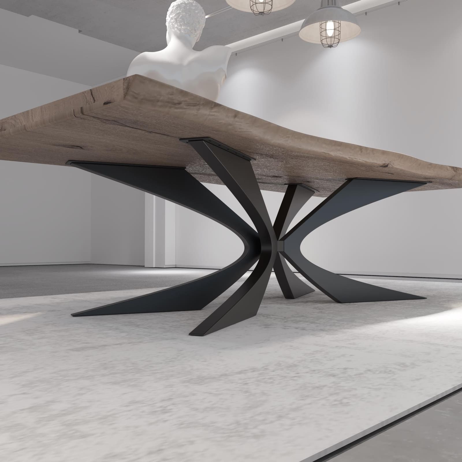 Bazë Tavoline Ngrënieje Spider, 71 cm · Modeli 13 – punim artizanal çeliku nga AR-TI Atelier – foto 6