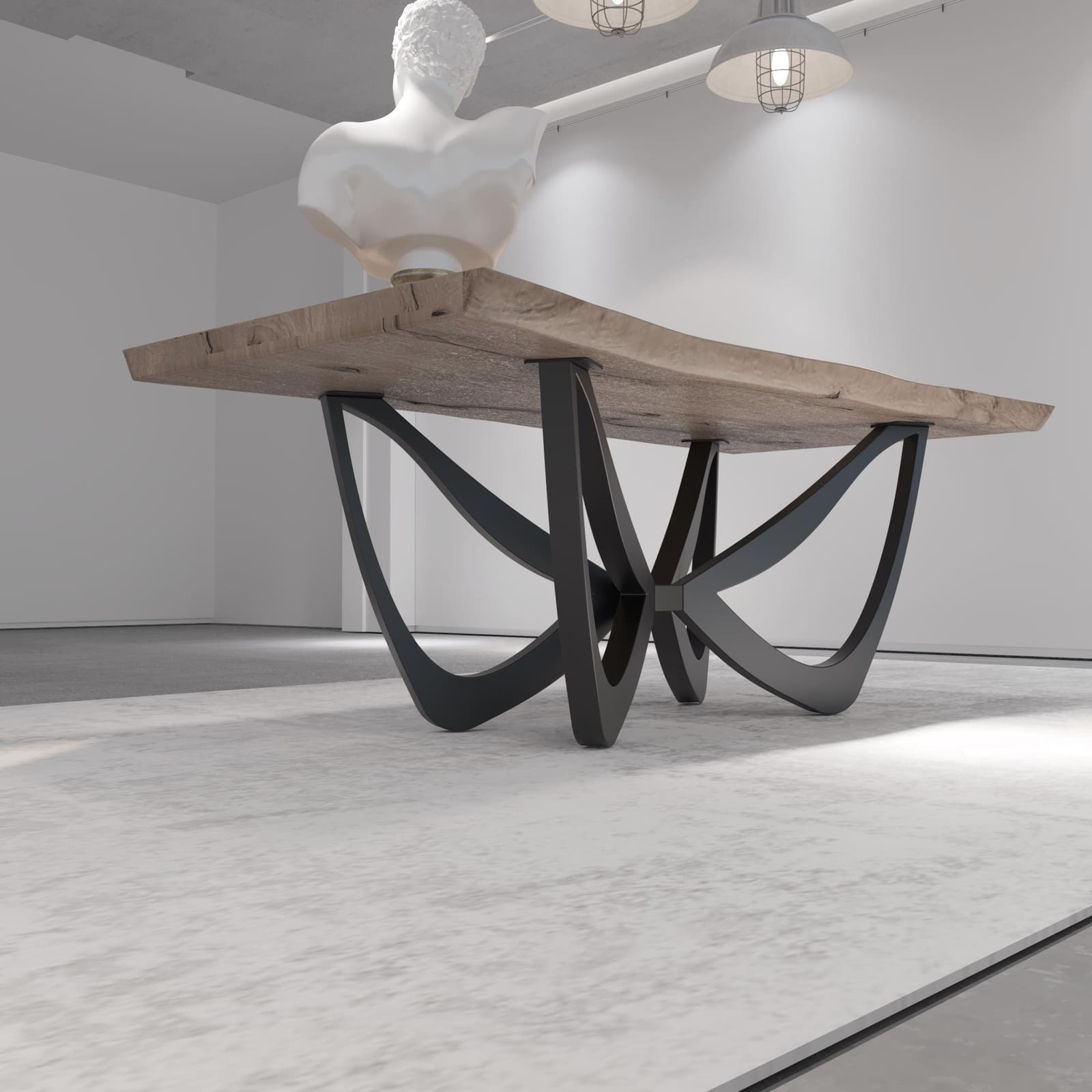 Bazë Tavoline Ngrënieje Spider, 71 cm · Modeli 2 – punim artizanal çeliku nga AR-TI Atelier – foto 3