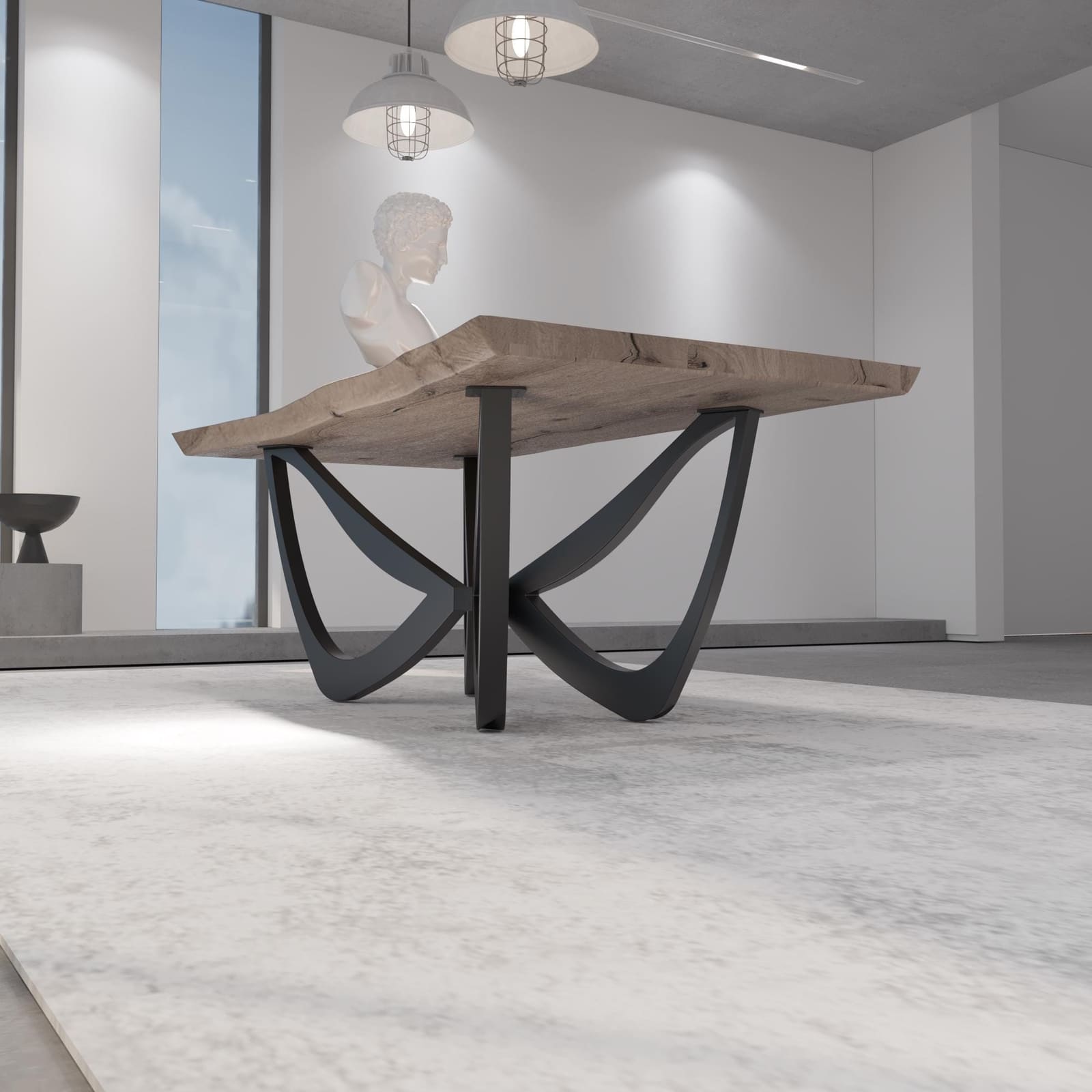 Bazë Tavoline Ngrënieje Spider, 71 cm · Modeli 2 – punim artizanal çeliku nga AR-TI Atelier – foto 5