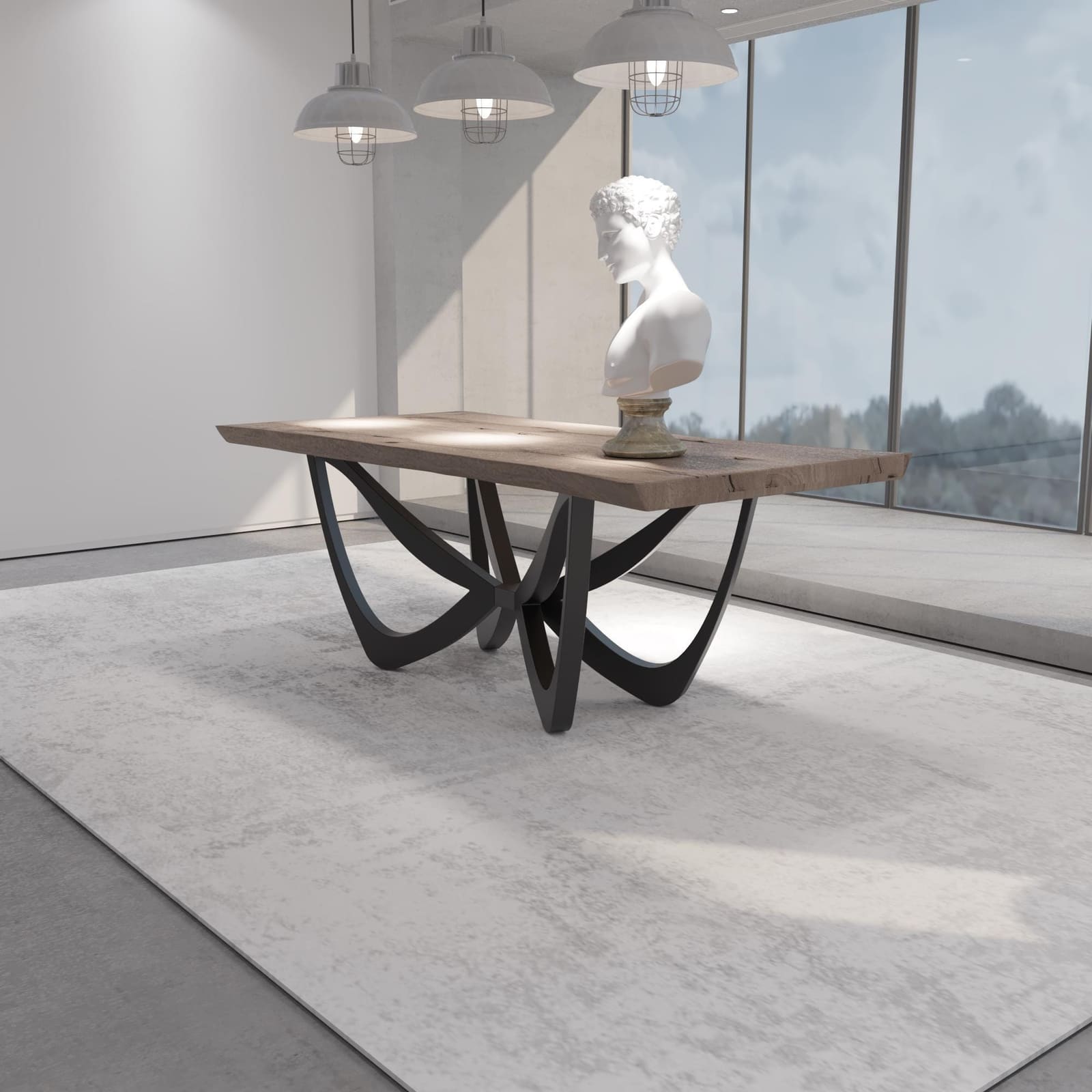 Bazë Tavoline Ngrënieje Spider, 71 cm · Modeli 2 – punim artizanal çeliku nga AR-TI Atelier – foto 6