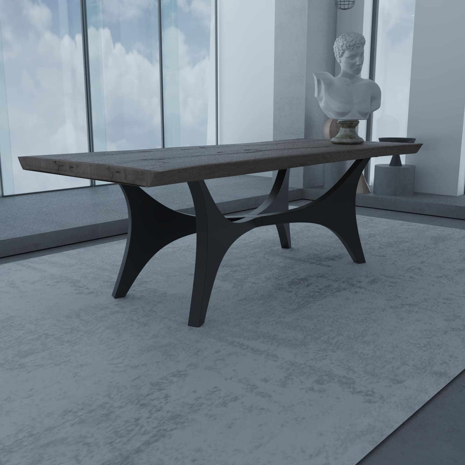 Bazë Tavoline Ngrënieje Spider, 71 cm · Modeli 3 – punim artizanal çeliku nga AR-TI Atelier – foto 4