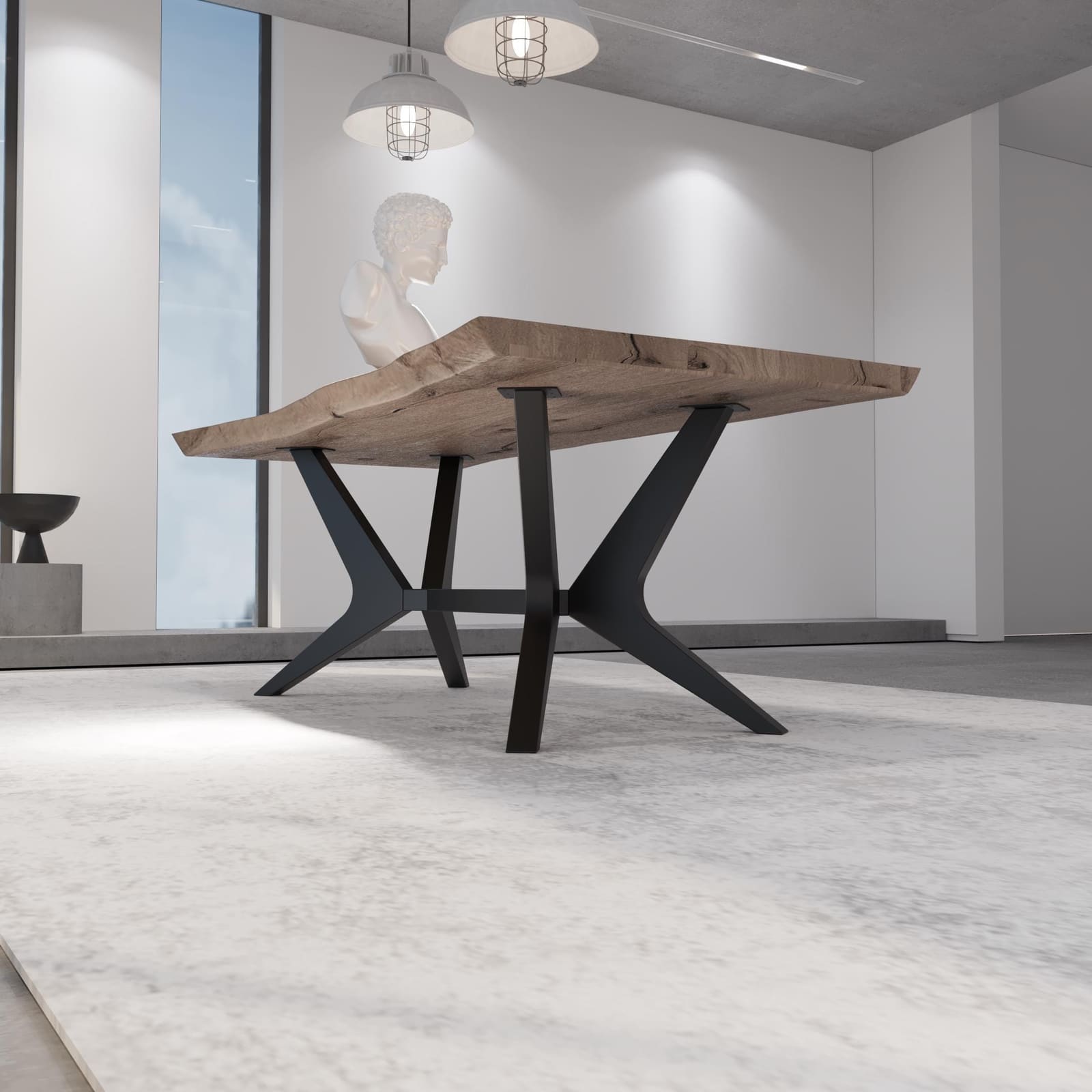 Bazë Tavoline Ngrënieje Spider, 71 cm · Modeli 5 – punim artizanal çeliku nga AR-TI Atelier – foto 3