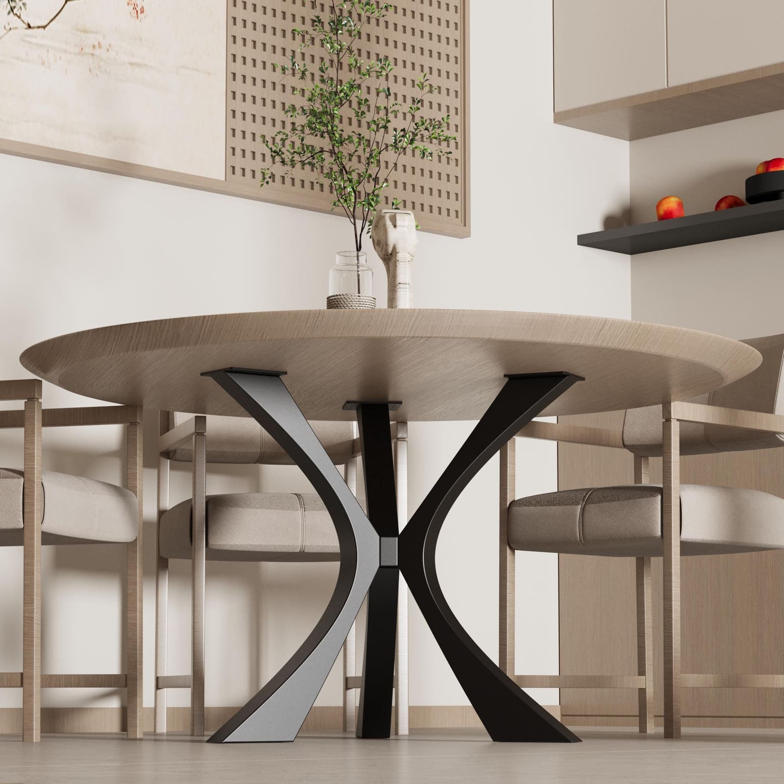 Bazë Tavoline Ngrënieje Spider, 71 cm · Modeli 8 – punim artizanal çeliku nga AR-TI Atelier – foto 2
