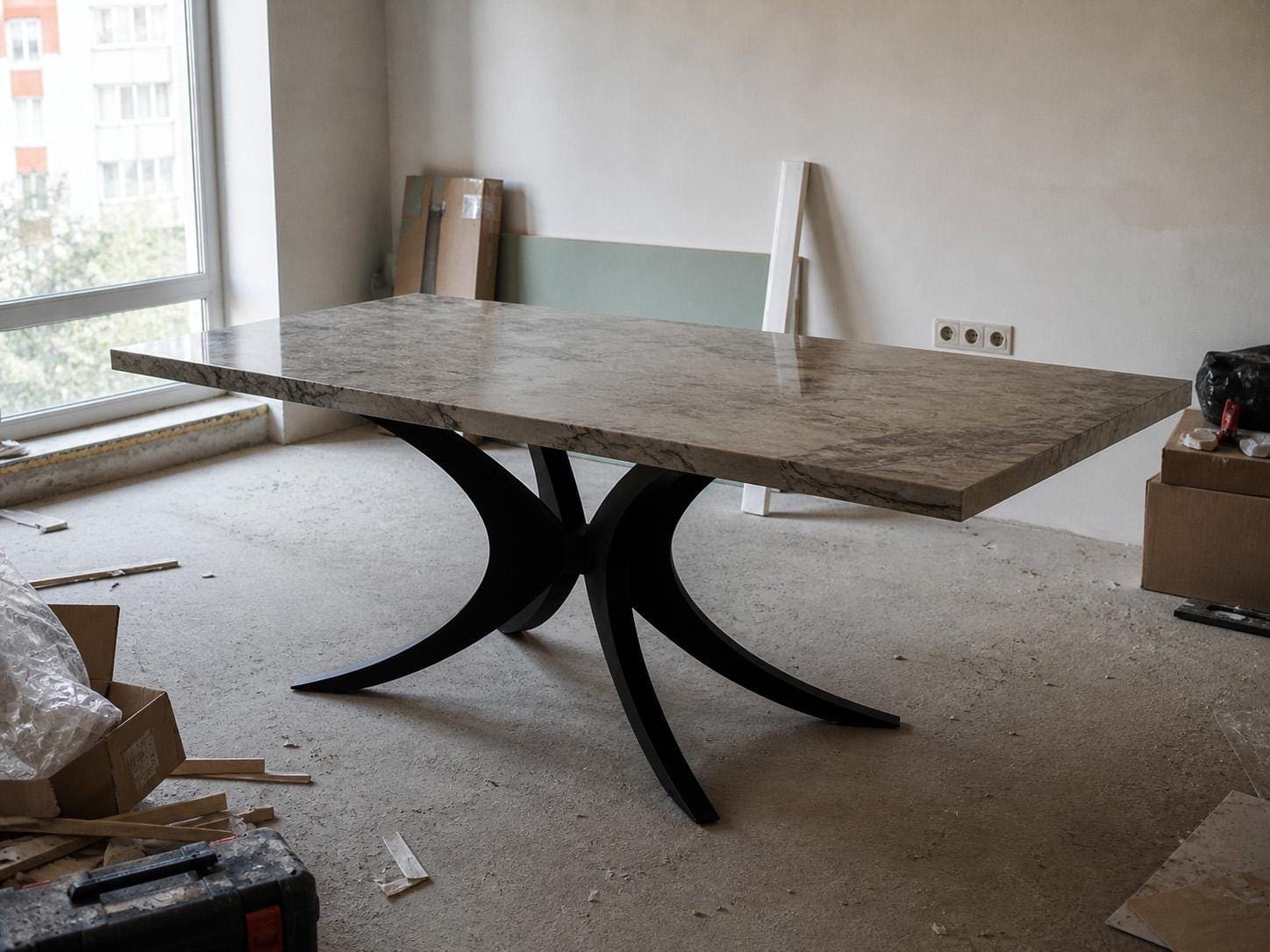 Bazë Tavoline Ngrënieje Spider · Modeli 4 – punim artizanal çeliku nga AR-TI Atelier – foto 2