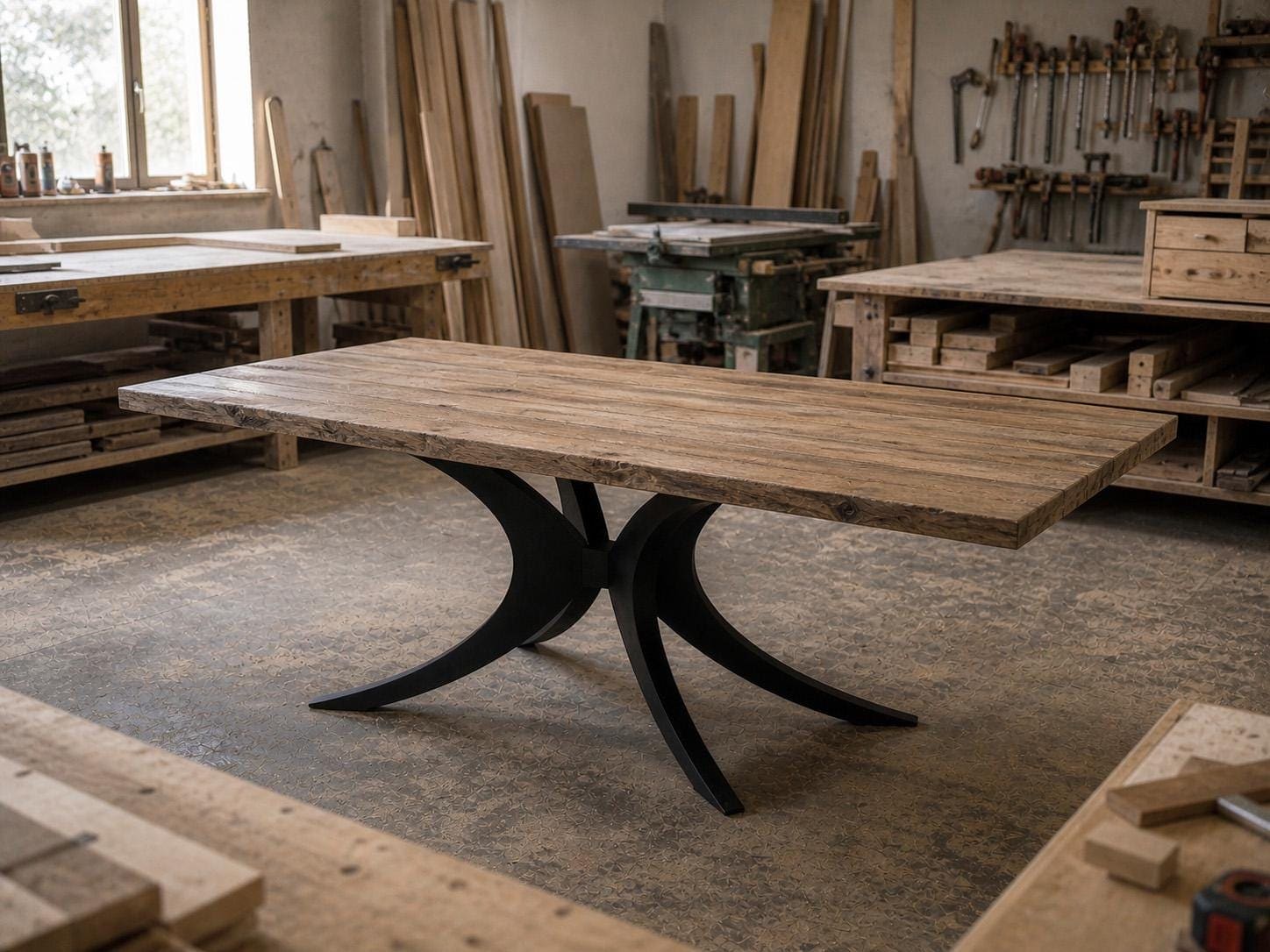 Bazë Tavoline Ngrënieje Spider · Modeli 4 – punim artizanal çeliku nga AR-TI Atelier – foto 5