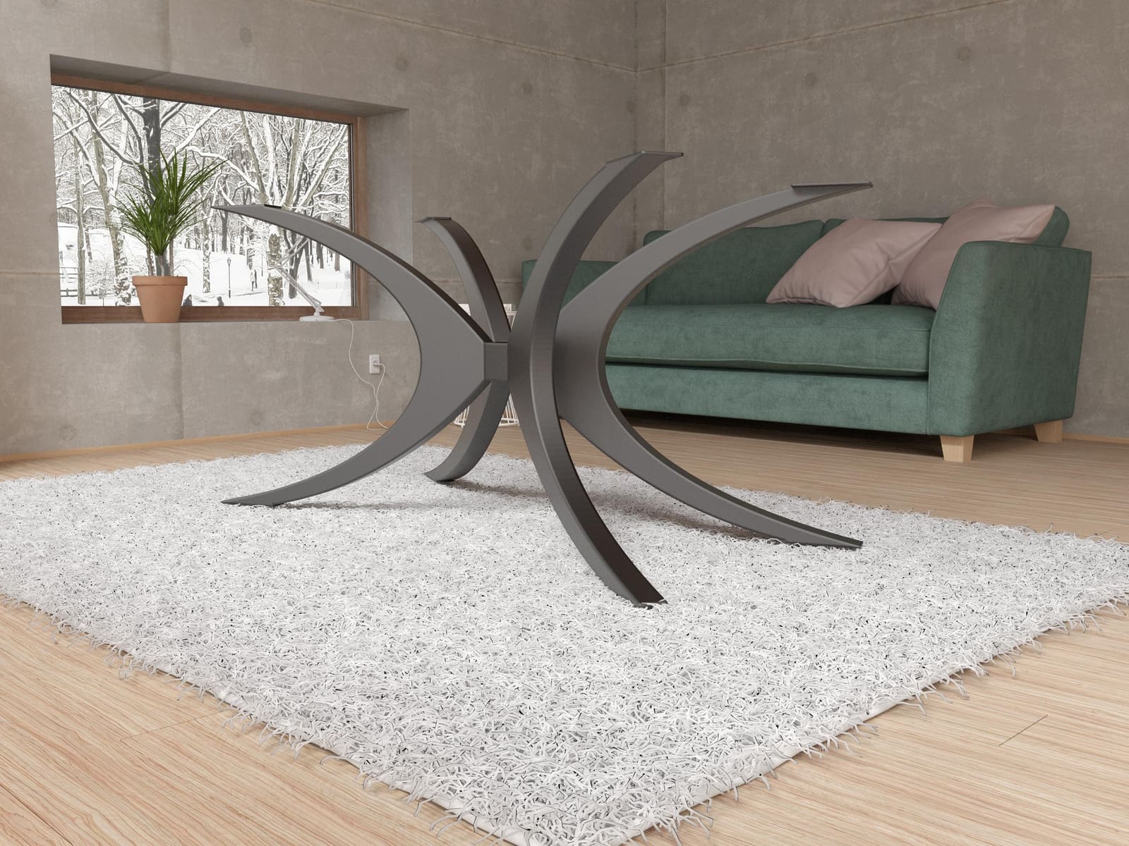 Bazë Tavoline Ngrënieje Spider · Modeli 4 – punim artizanal çeliku nga AR-TI Atelier – foto 7
