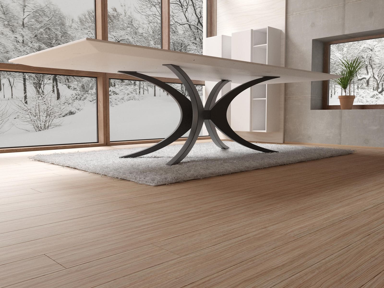 Bazë Tavoline Ngrënieje Spider · Modeli 4 – punim artizanal çeliku nga AR-TI Atelier – foto 9