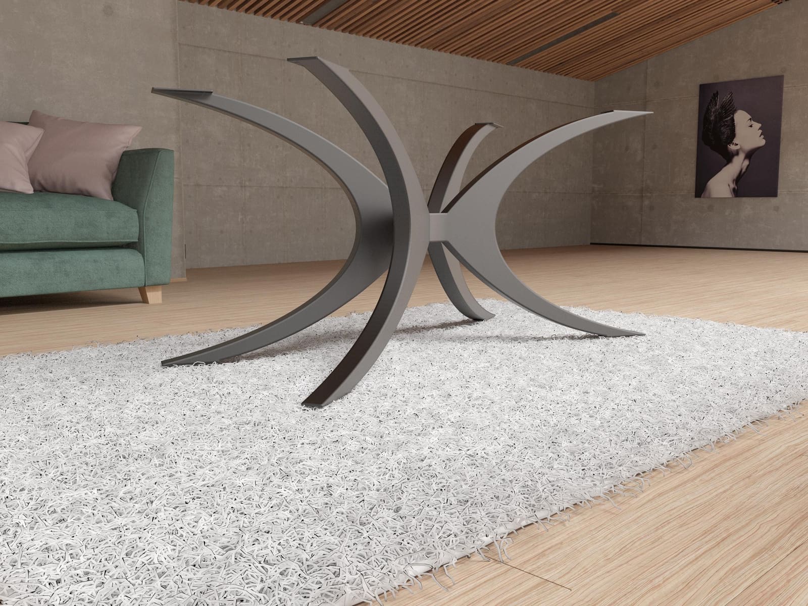 Bazë Tavoline Ngrënieje Spider · Modeli 4 – punim artizanal çeliku nga AR-TI Atelier – foto 14