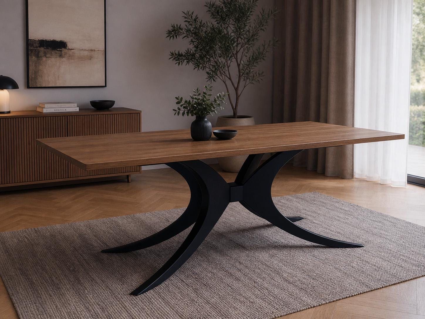 Bazë Tavoline Ngrënieje Spider · Modeli 4 – punim artizanal çeliku nga AR-TI Atelier – foto 15