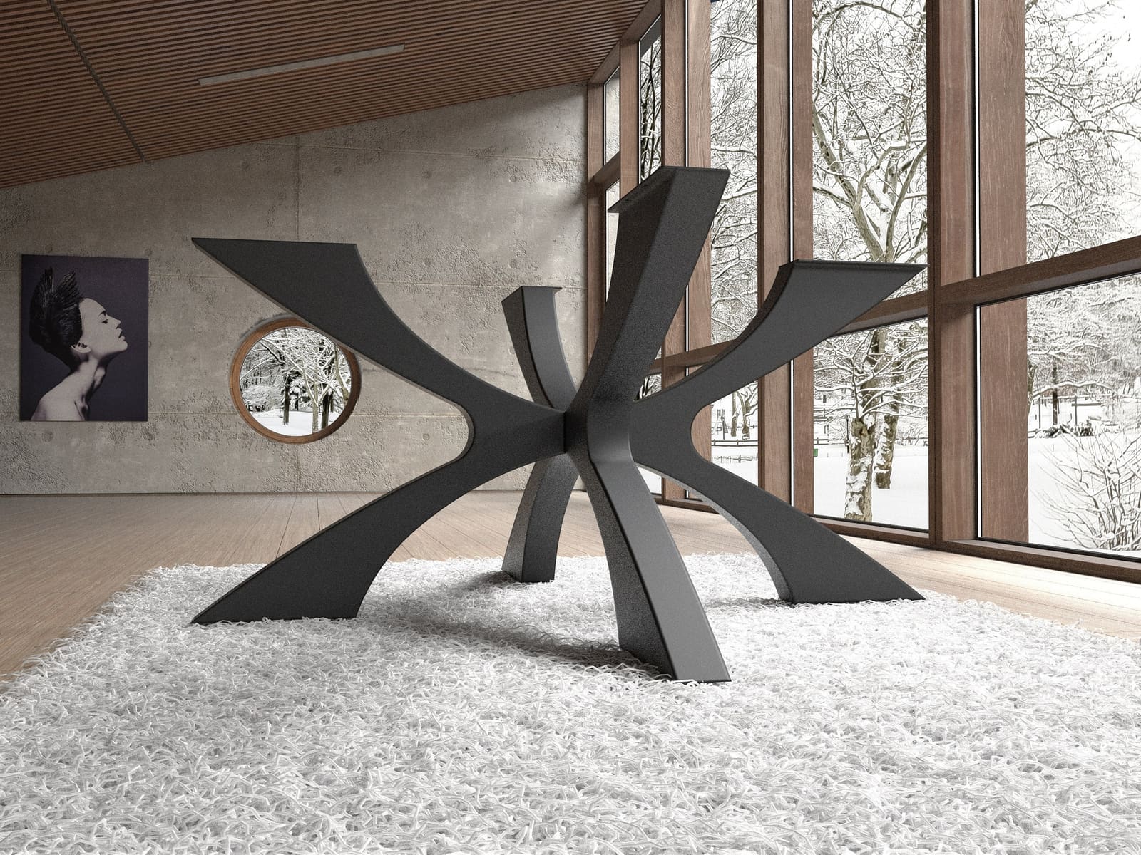 Bazë Tavoline Ngrënieje Spider · Modeli 5 – punim artizanal çeliku nga AR-TI Atelier – foto 1