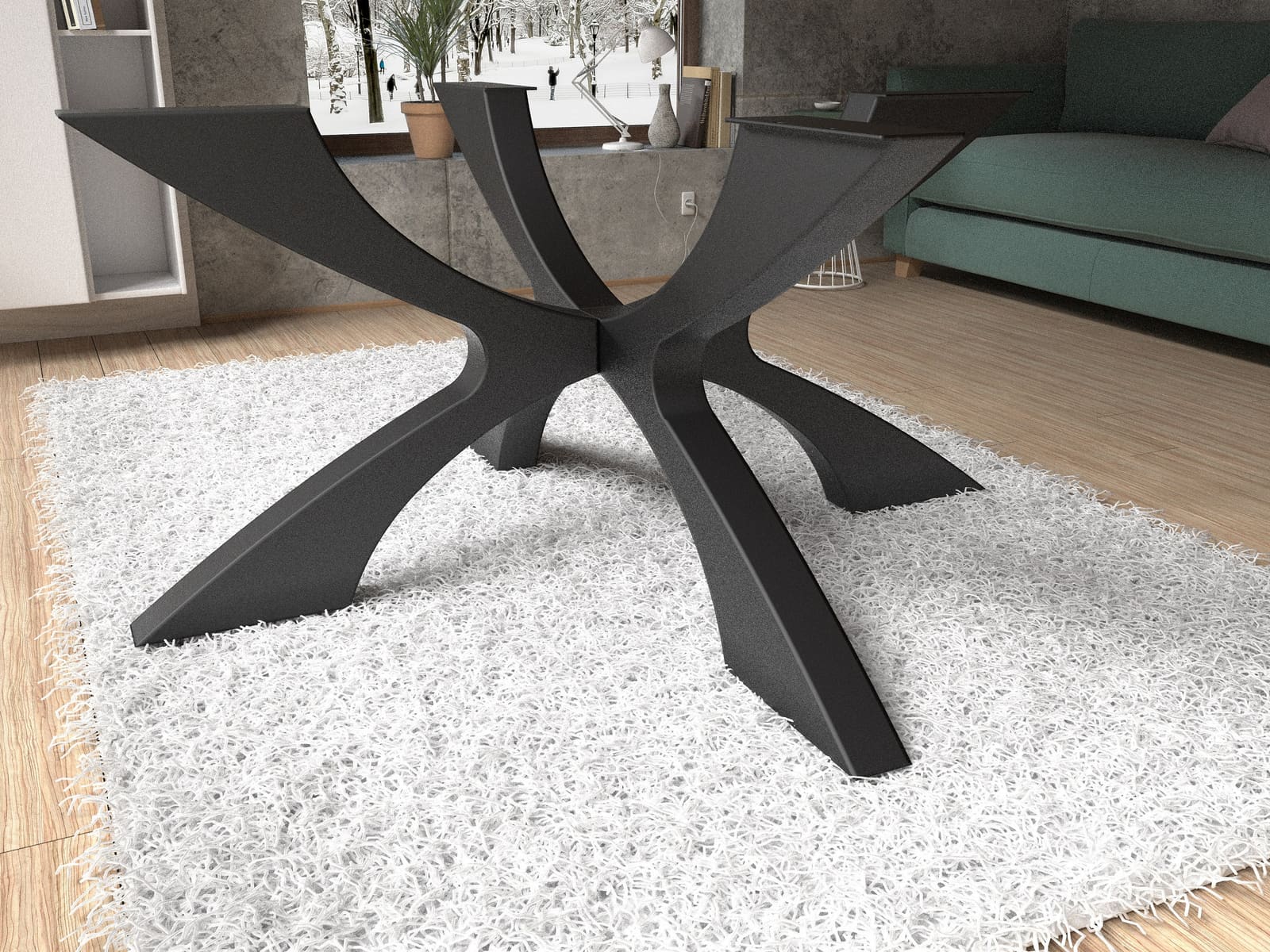 Bazë Tavoline Ngrënieje Spider · Modeli 5 – punim artizanal çeliku nga AR-TI Atelier – foto 2