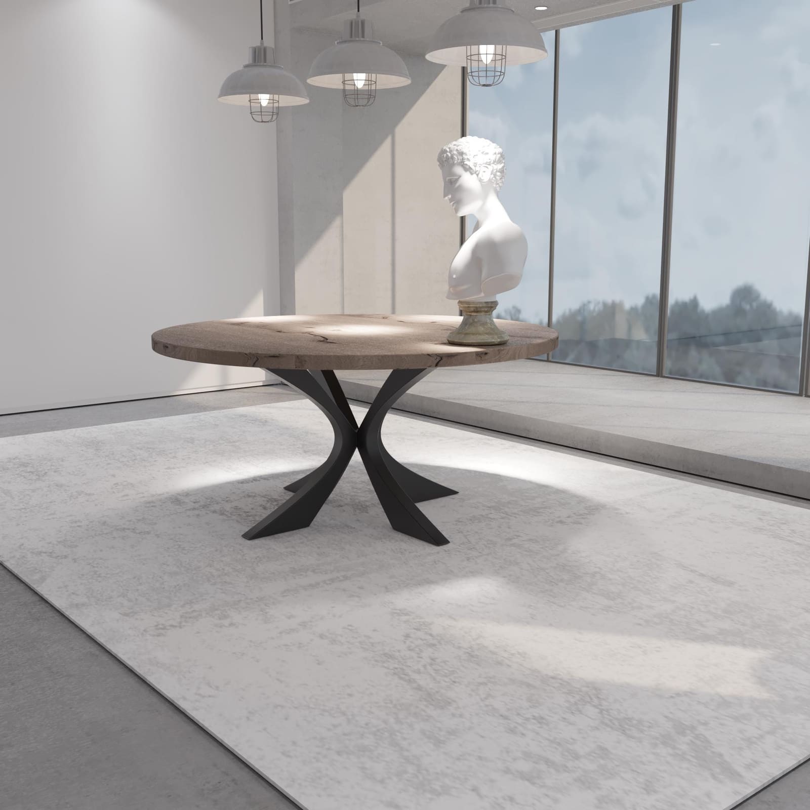 Bazë Tavoline Ngrënieje Spider · Modeli 6 – punim artizanal çeliku nga AR-TI Atelier – foto 3