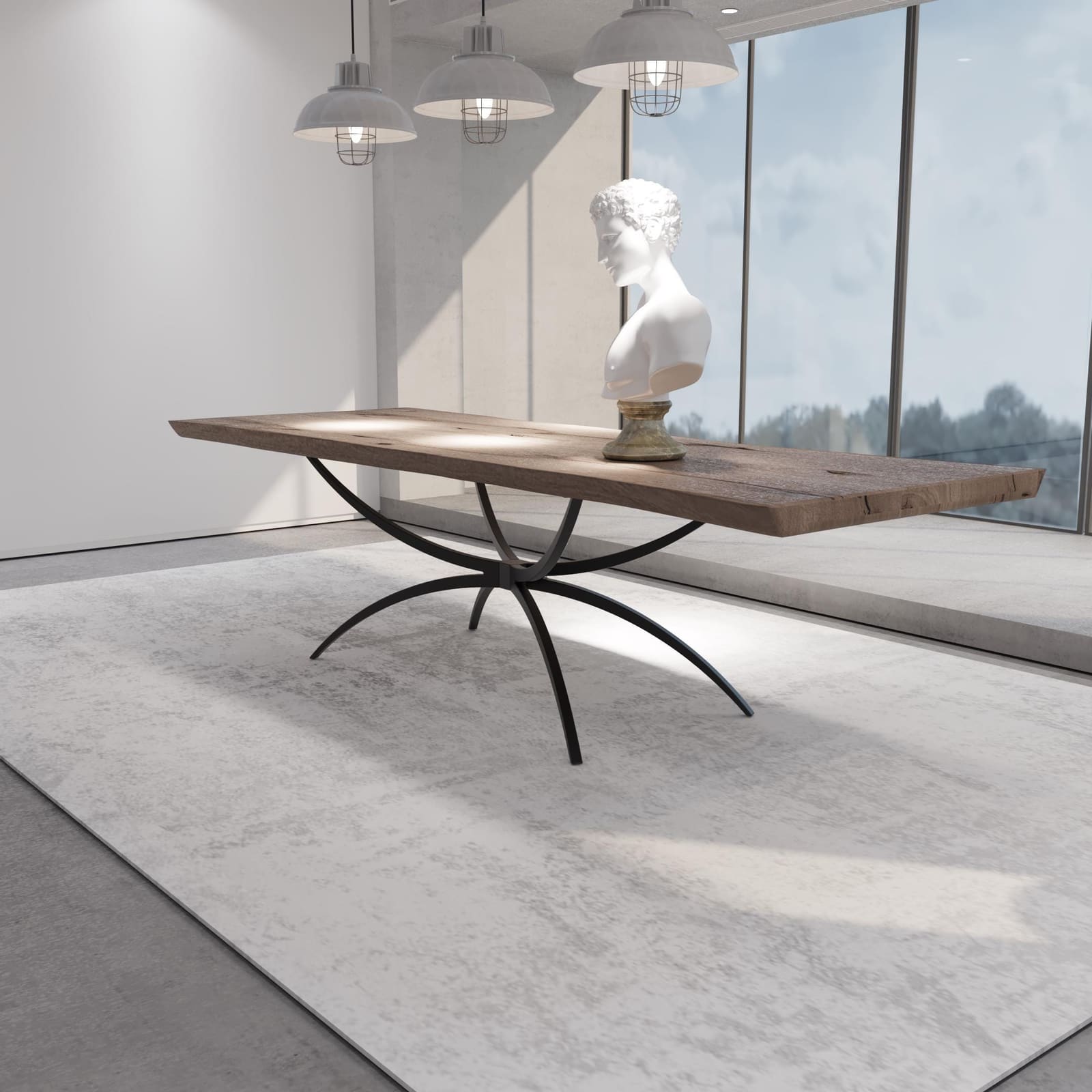 Bazë Tavoline Ngrënieje Spider – punim artizanal çeliku nga AR-TI Atelier – foto 11