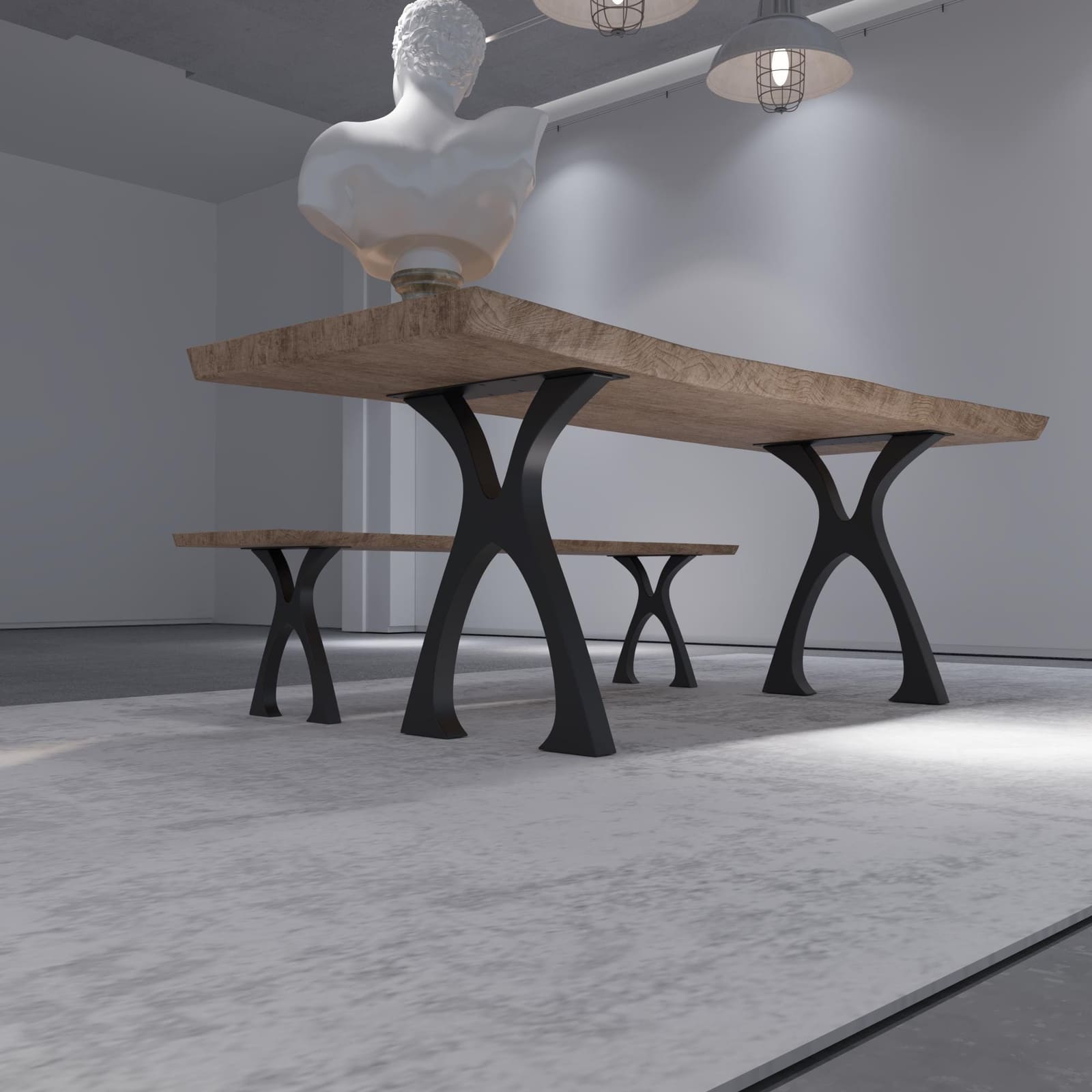 Këmbë Stoli Në Formë X, 41 cm (Set 2 Copë) – punim artizanal çeliku nga AR-TI Atelier – foto 6