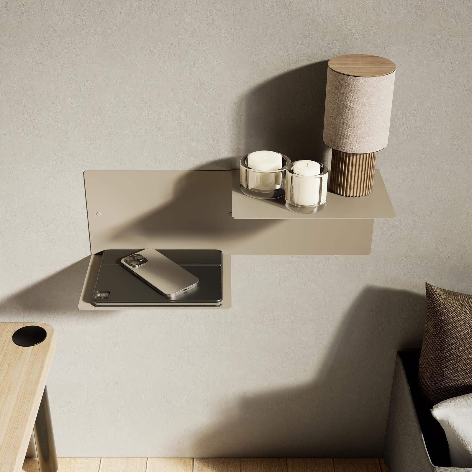 Komodinë Pezull Metalike Dy Nivele · Modeli 3 – punim artizanal çeliku nga AR-TI Atelier – foto 2
