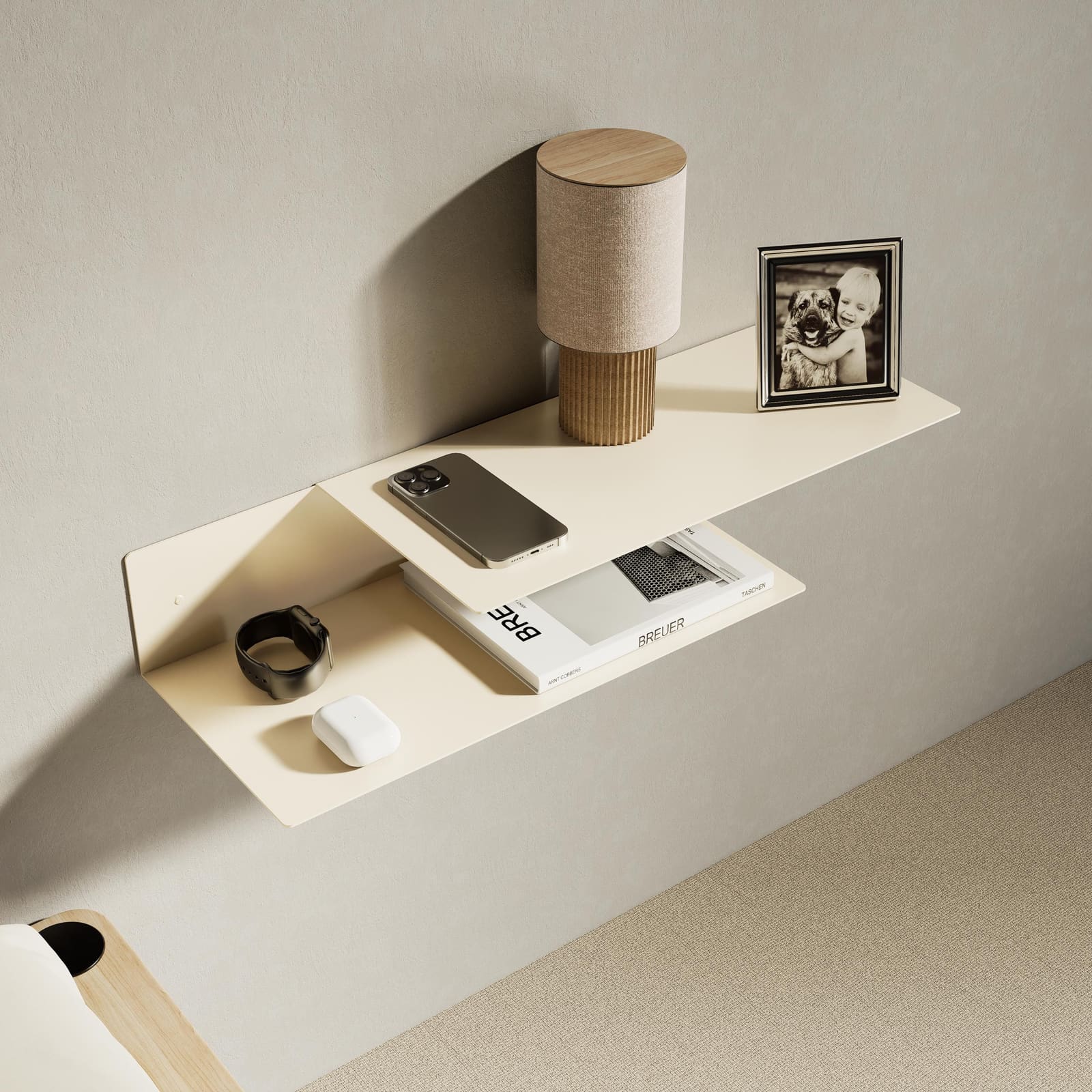 Komodinë Pezull Metalike Dy Nivele · Modeli 4 – punim artizanal çeliku nga AR-TI Atelier – foto 4