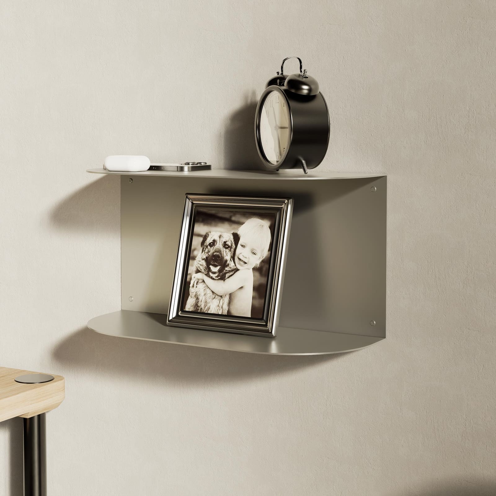 Komodinë Pezull Metalike Dy Nivele · Modeli 9 – punim artizanal çeliku nga AR-TI Atelier – foto 1