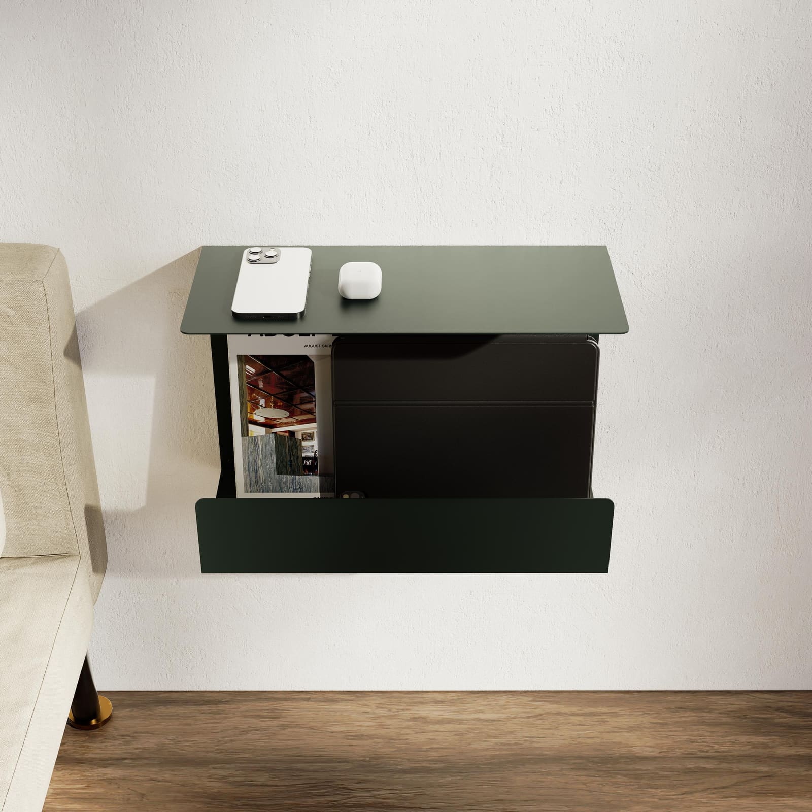 Komodinë Pezull Metalike me Magazinim · Modeli 3 – punim artizanal çeliku nga AR-TI Atelier – foto 7