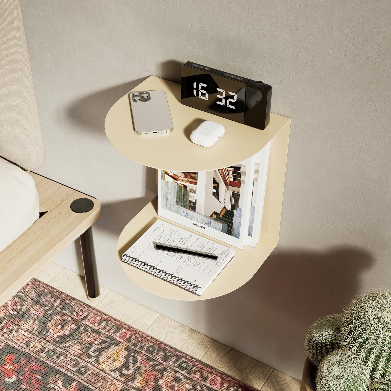 Komodinë Pezull Metalike me Skaje të Buta · Modeli 2 – punim artizanal çeliku nga AR-TI Atelier – foto 1