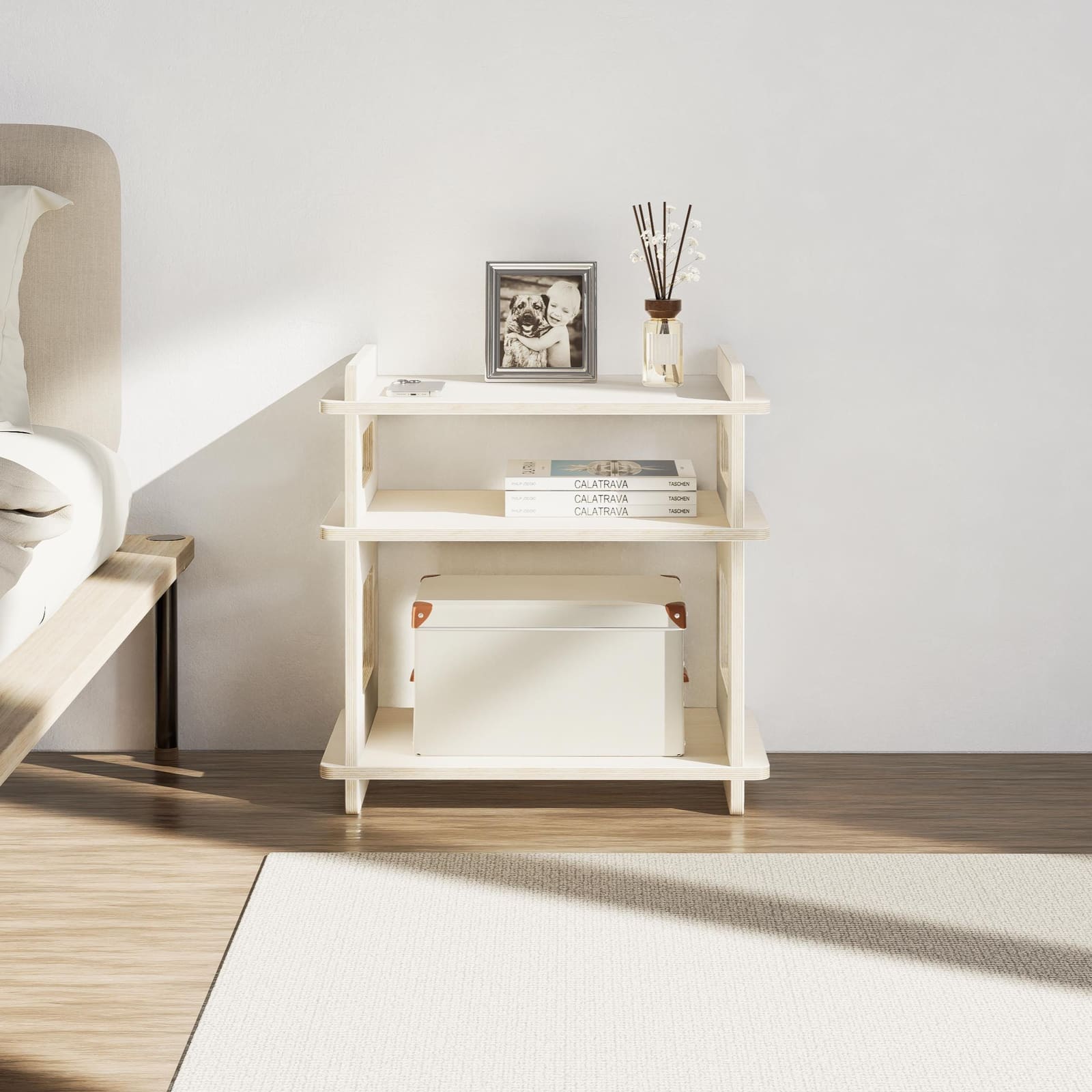 Komodinë Plywood Mështekne · Modeli 2 – punim artizanal çeliku nga AR-TI Atelier – foto 2