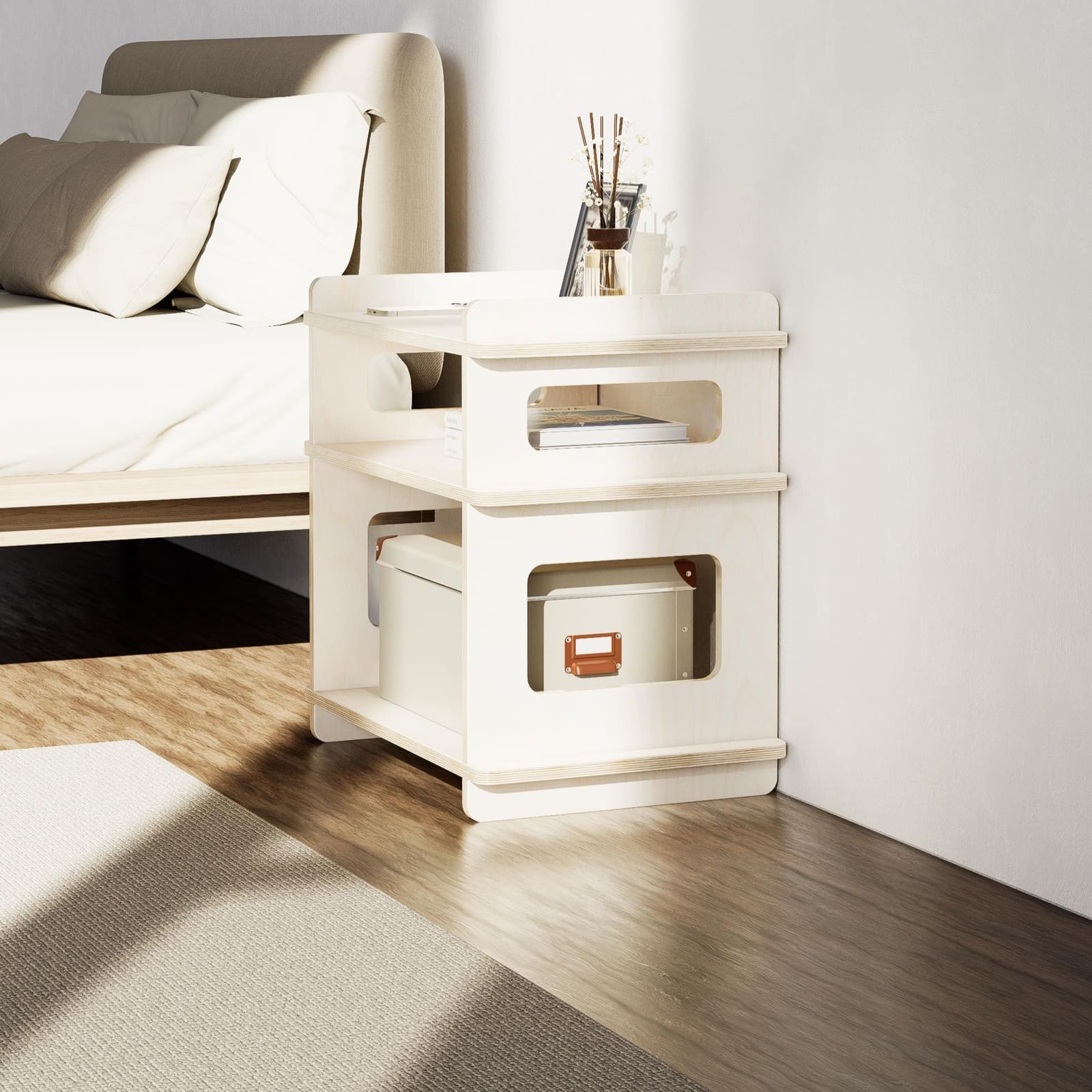 Komodinë Plywood Mështekne · Modeli 2 – punim artizanal çeliku nga AR-TI Atelier – foto 7
