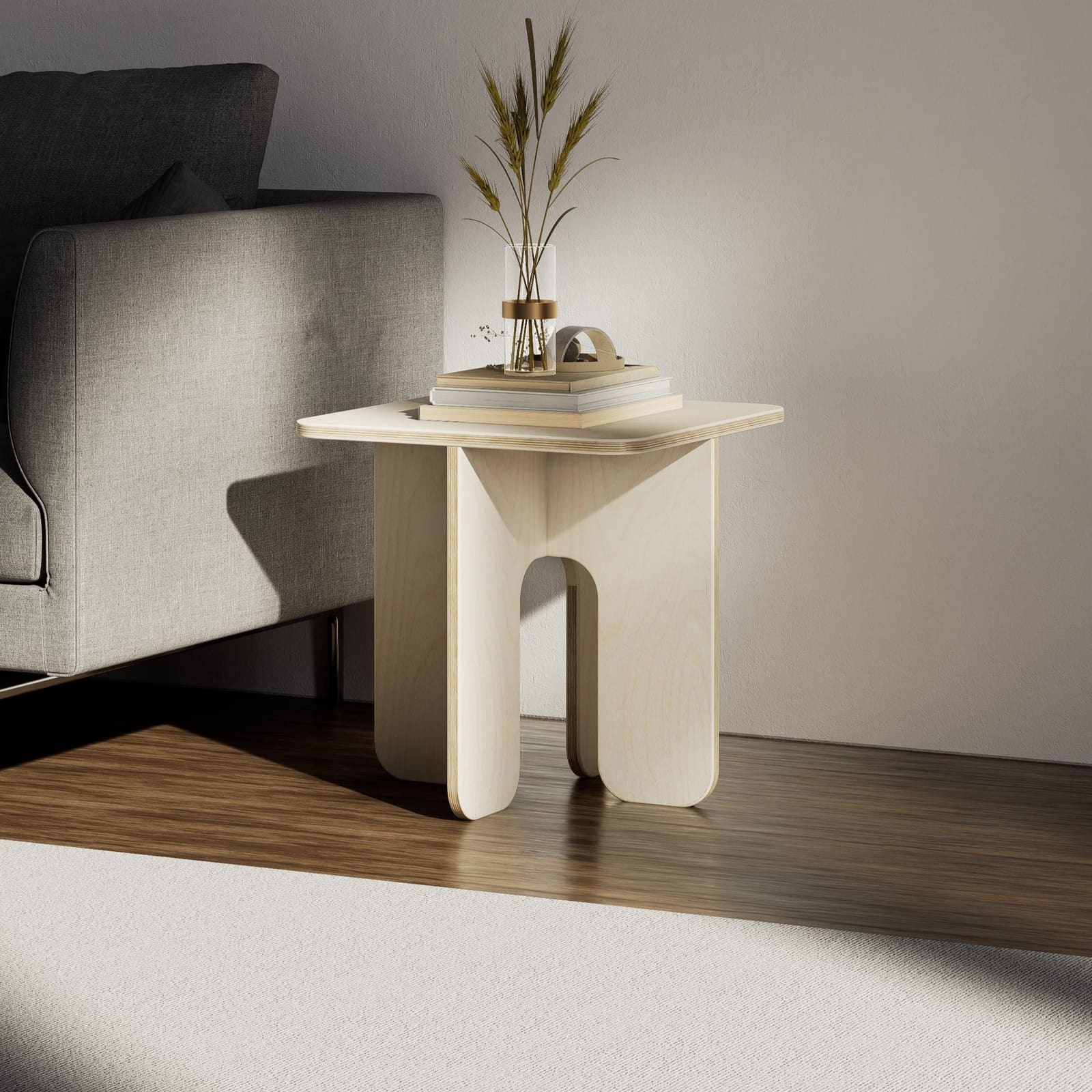 Komodinë Plywood Mështekne · Modeli 3 – punim artizanal çeliku nga AR-TI Atelier – foto 1