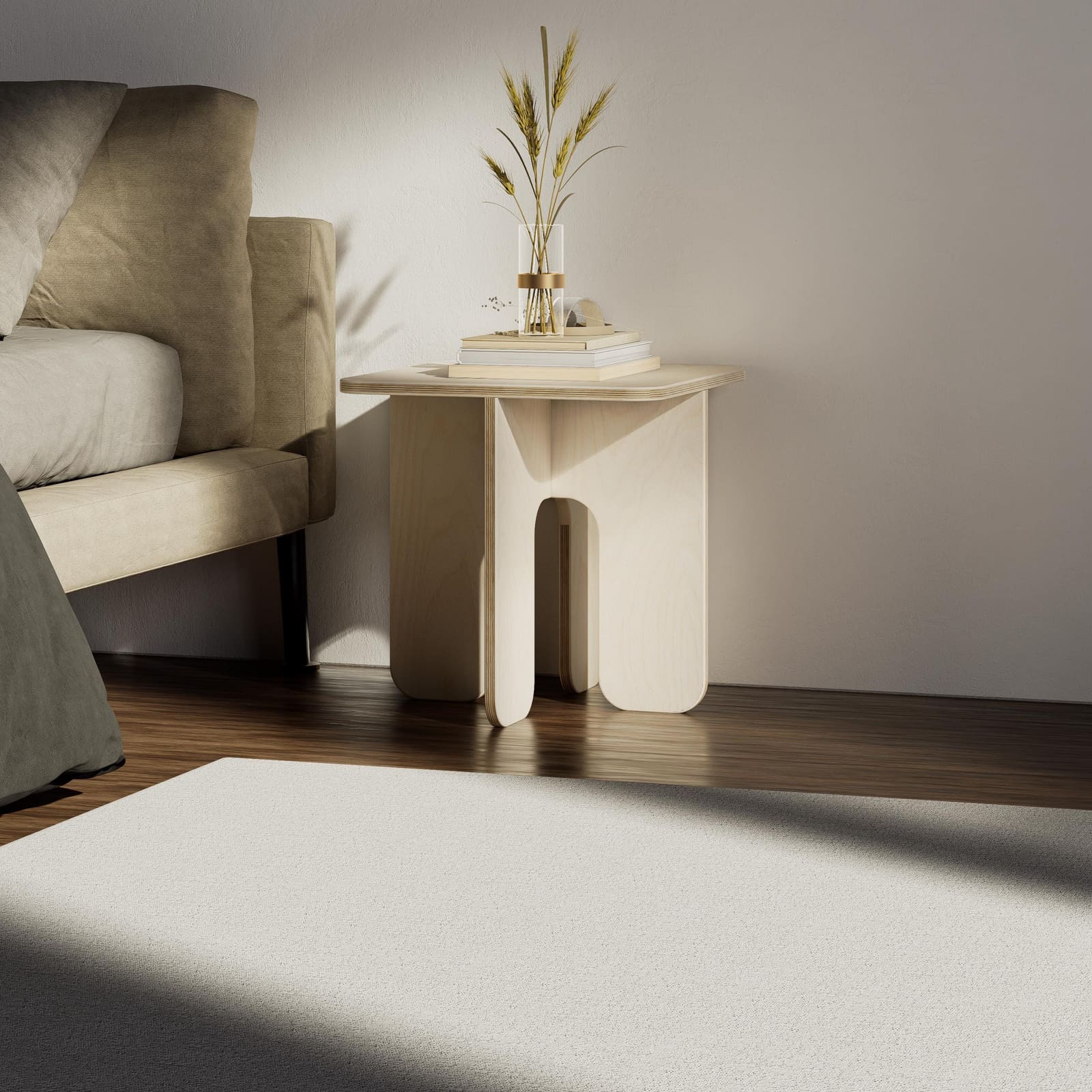 Komodinë Plywood Mështekne · Modeli 3 – punim artizanal çeliku nga AR-TI Atelier – foto 4