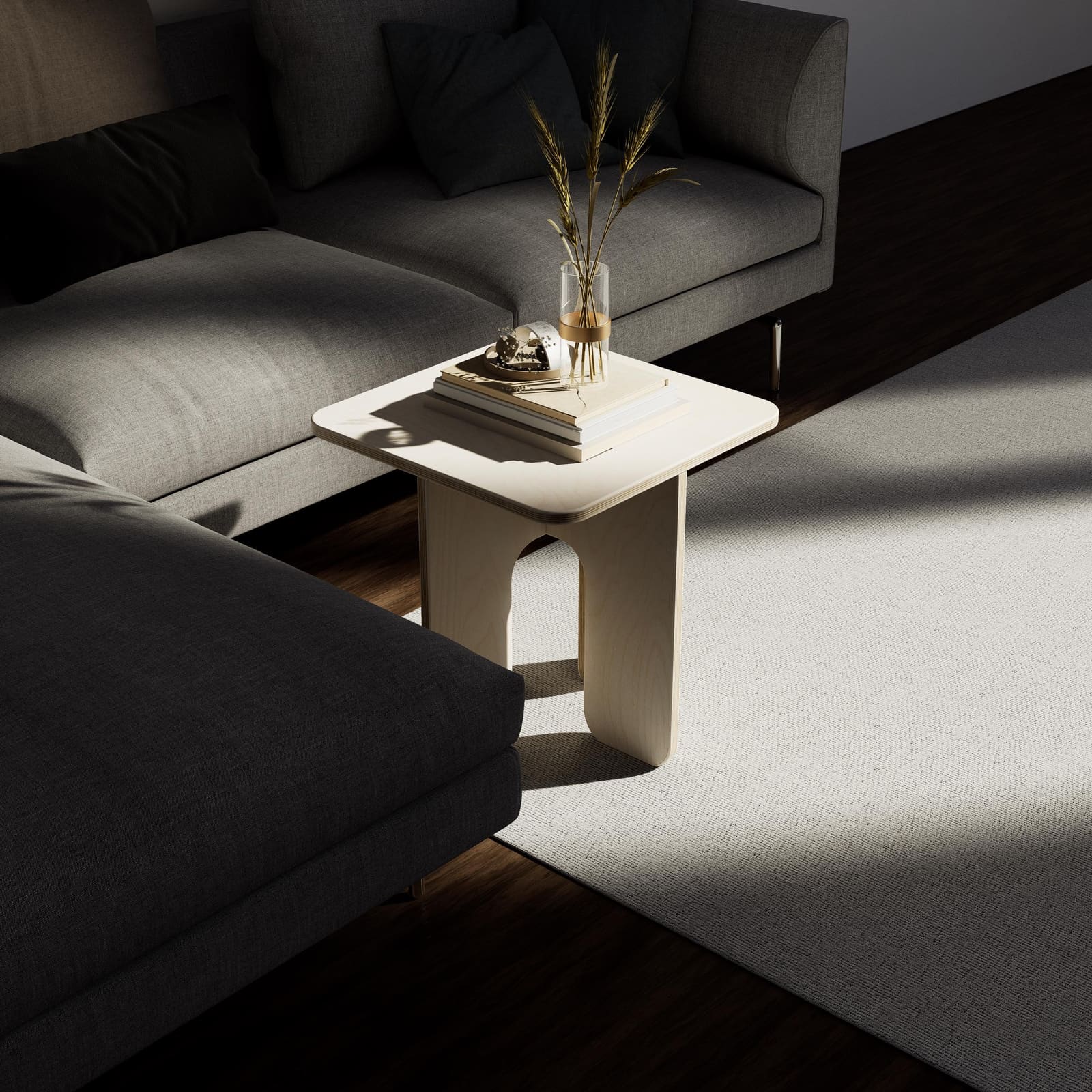 Komodinë Plywood Mështekne · Modeli 3 – punim artizanal çeliku nga AR-TI Atelier – foto 5