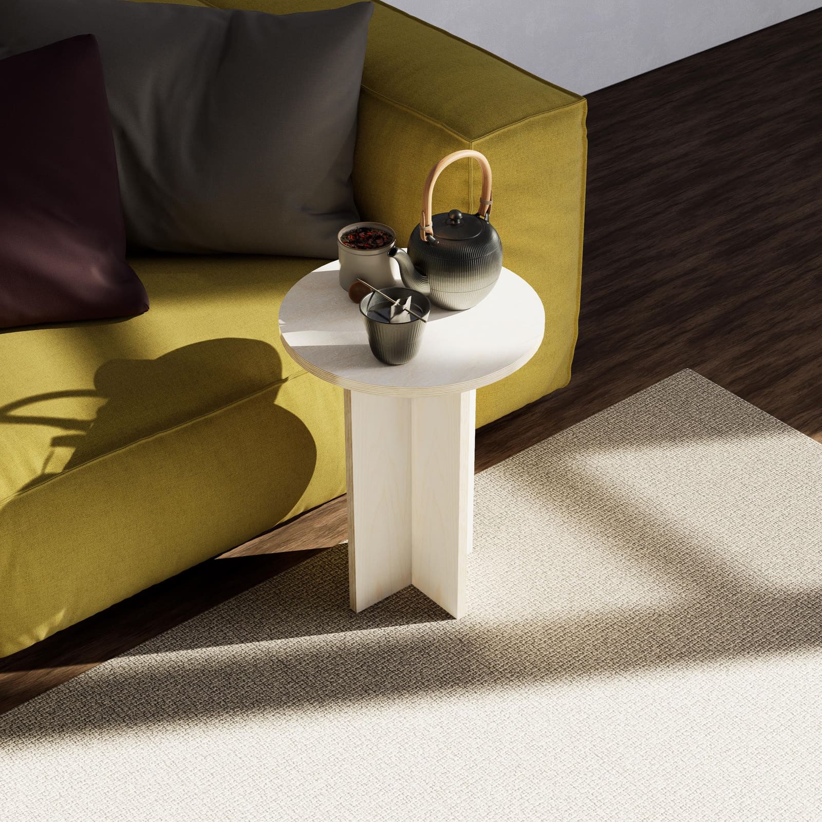 Komodinë Plywood Mështekne (Set 3 Copë) – punim artizanal çeliku nga AR-TI Atelier – foto 5