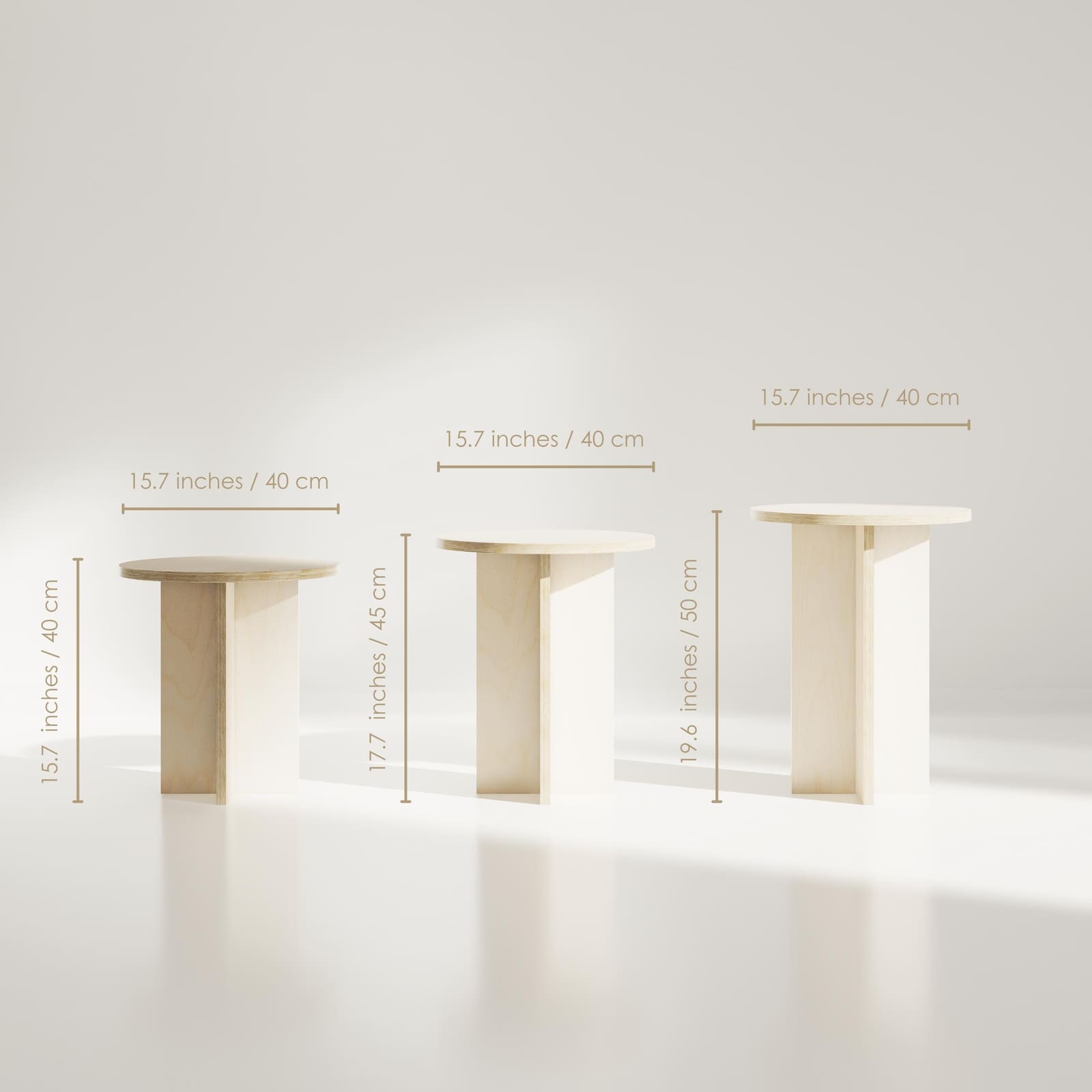 Komodinë Plywood Mështekne (Set 3 Copë) – punim artizanal çeliku nga AR-TI Atelier – foto 9