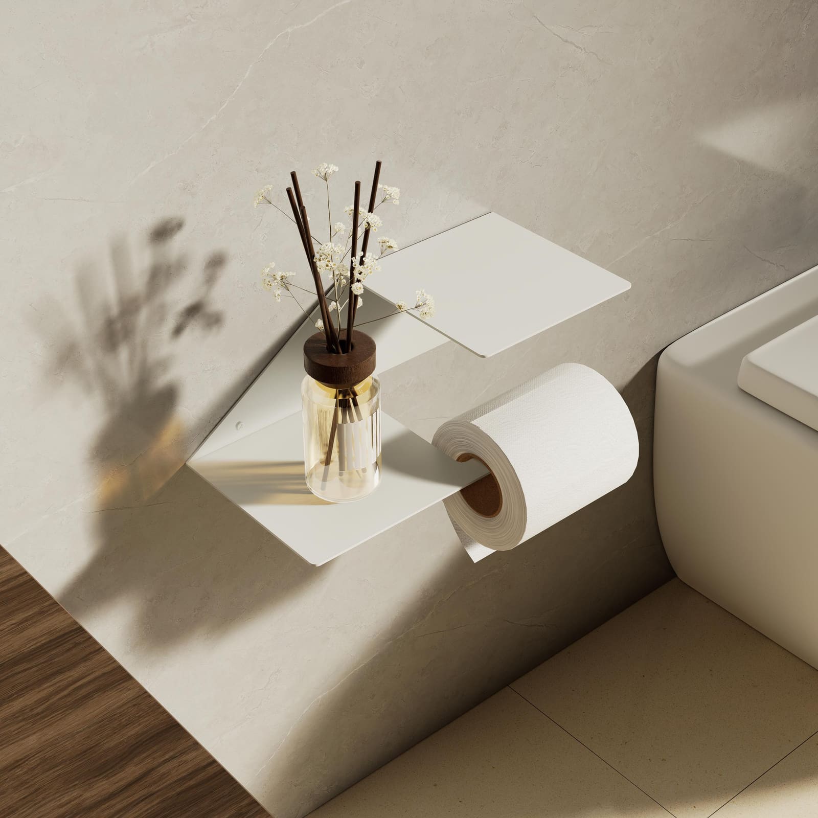 Mbajtëse Letre Higjienike me Raft · Modeli 2 – punim artizanal çeliku nga AR-TI Atelier – foto 1