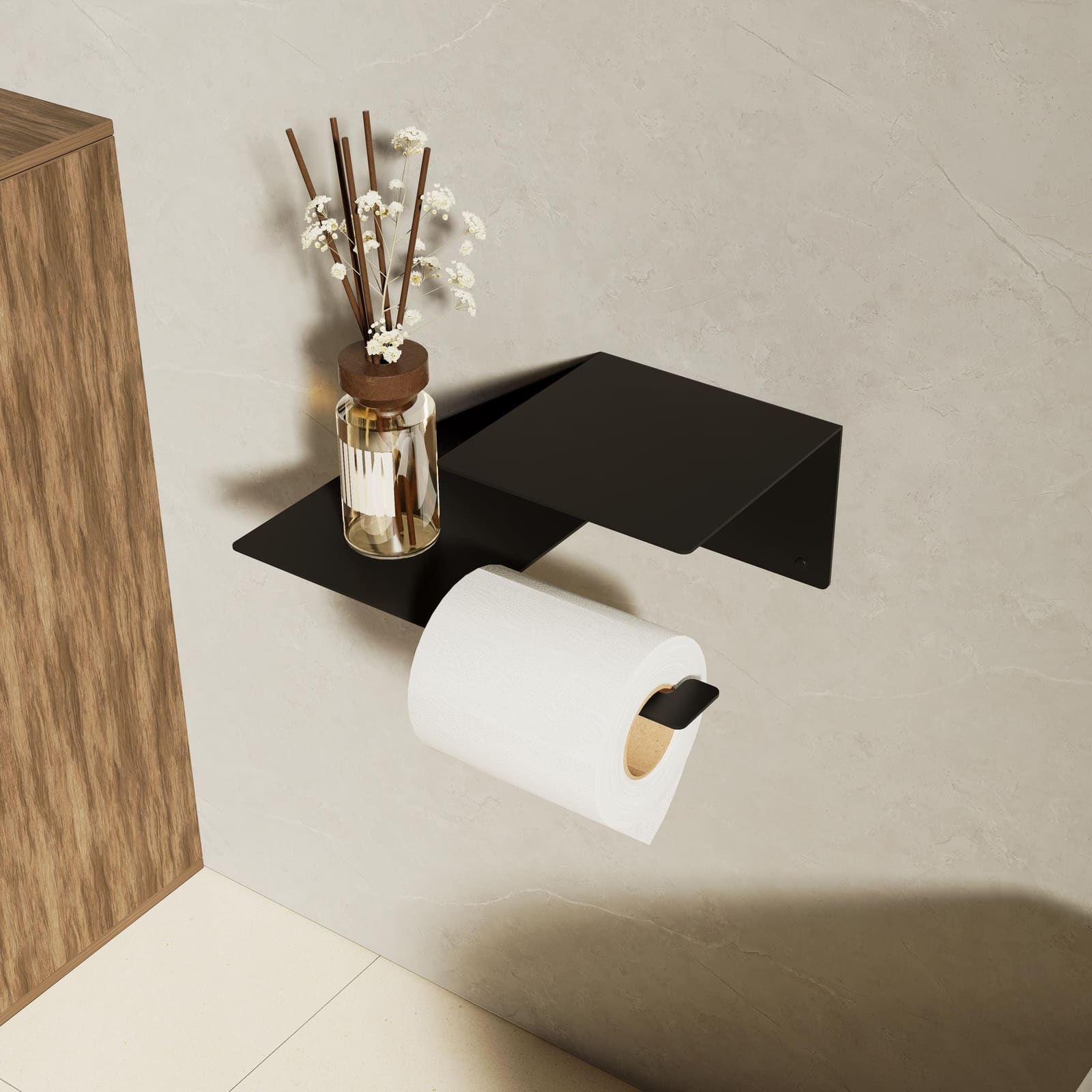 Mbajtëse Letre Higjienike me Raft · Modeli 2 – punim artizanal çeliku nga AR-TI Atelier – foto 2